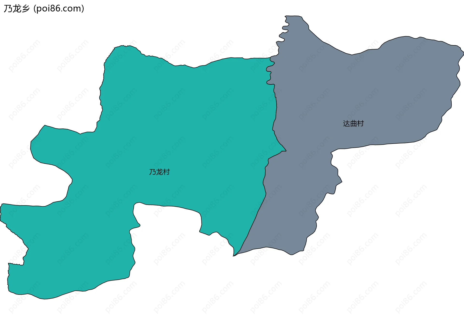 乃龙乡边界地图(五级行政区划)