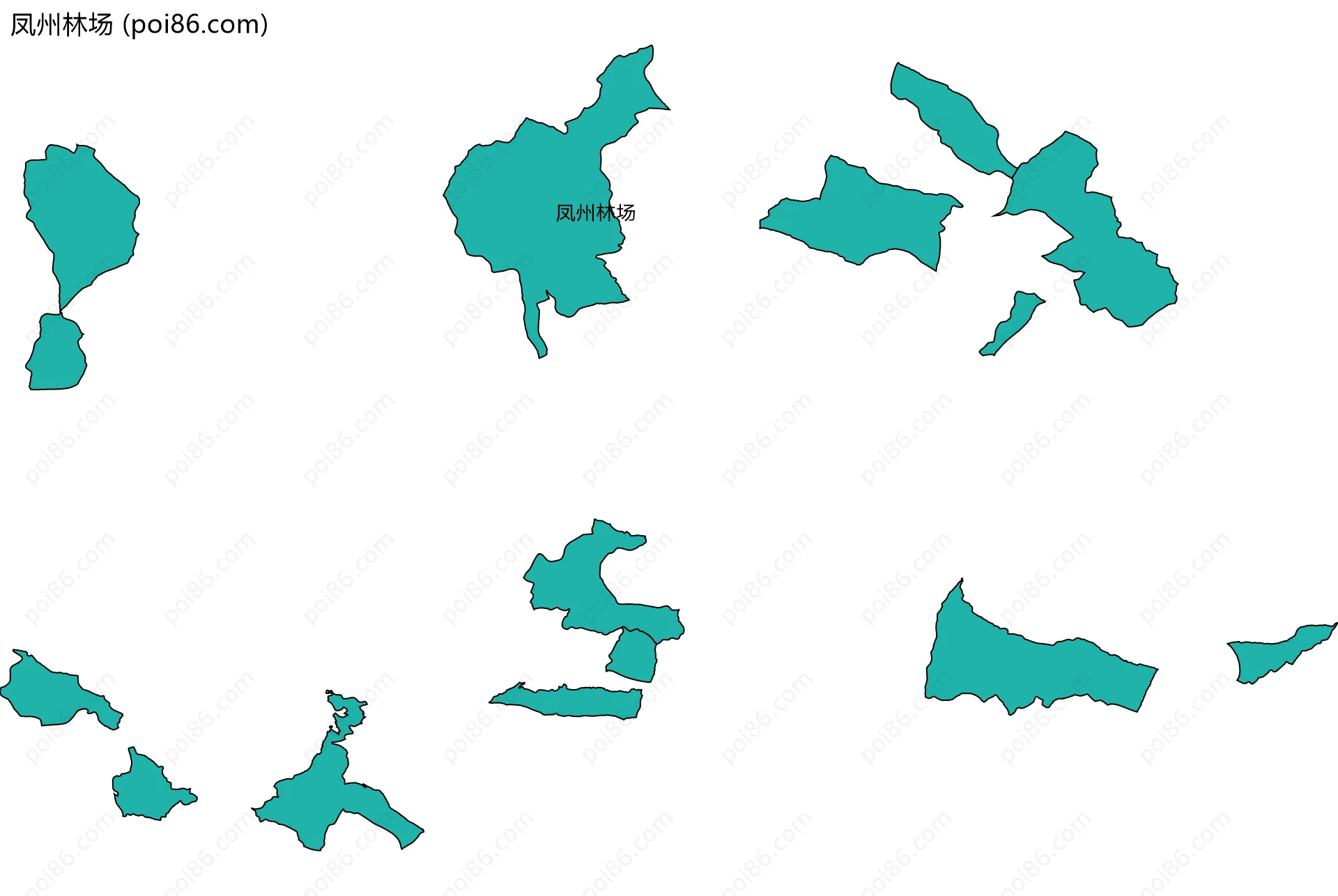 凤州林场边界地图(五级行政区划)