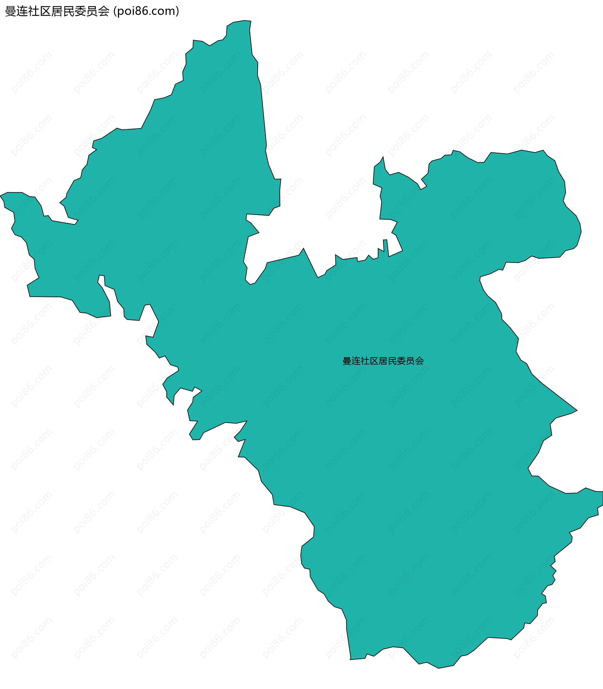 曼连社区居民委员会边界地图