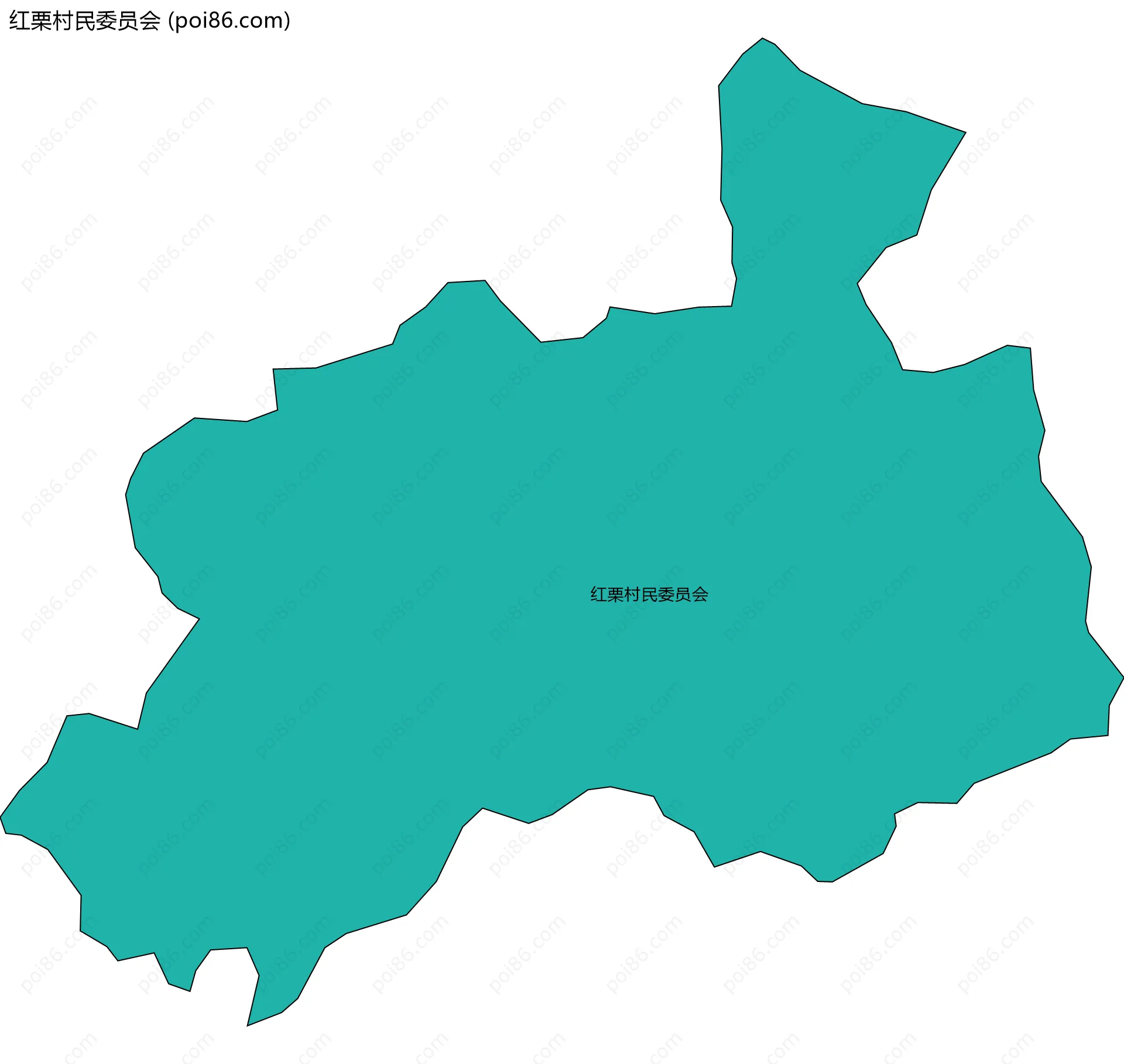 红栗村民委员会边界地图