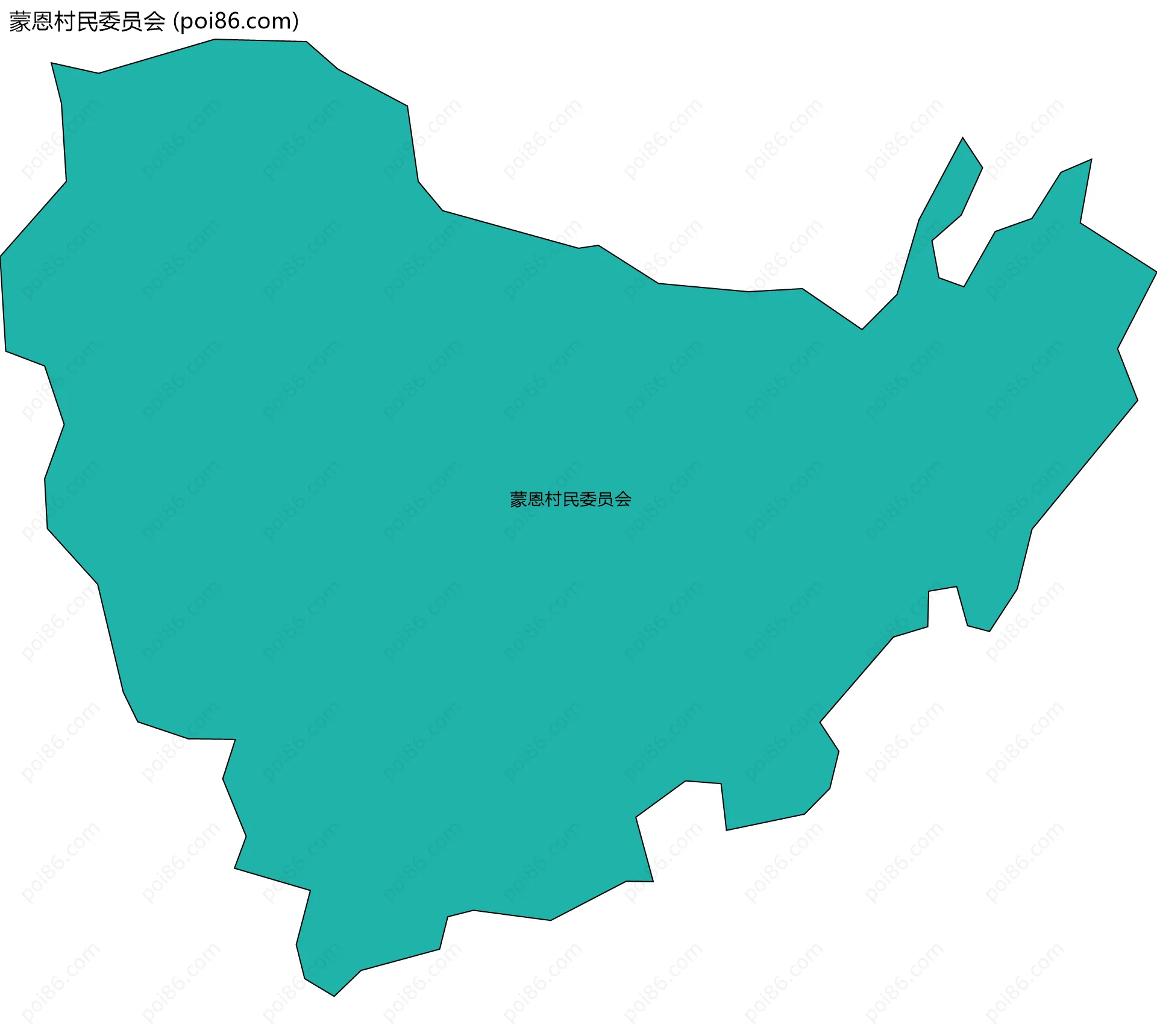 蒙恩村民委员会边界地图