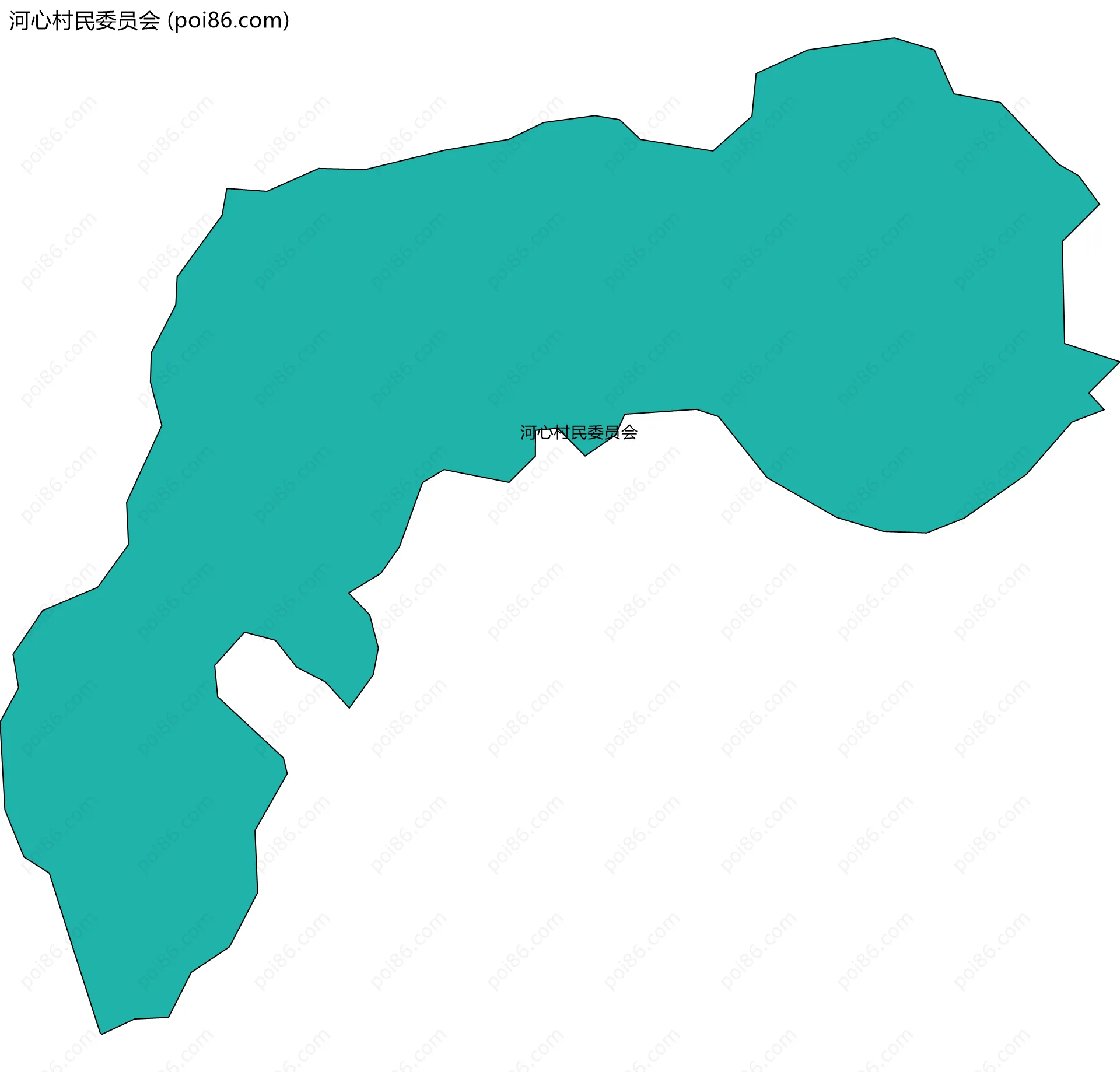 河心村民委员会边界地图