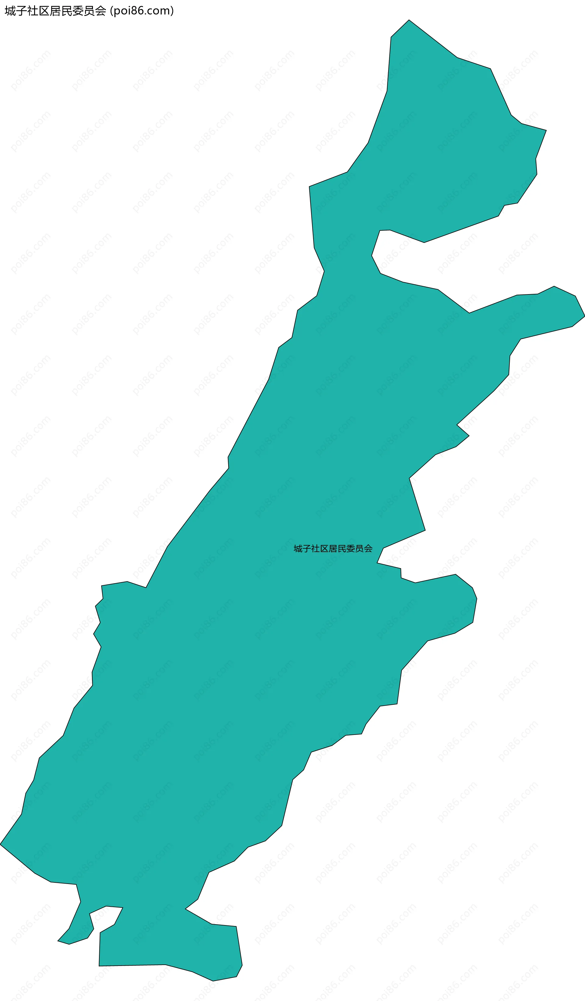 城子社区居民委员会边界地图