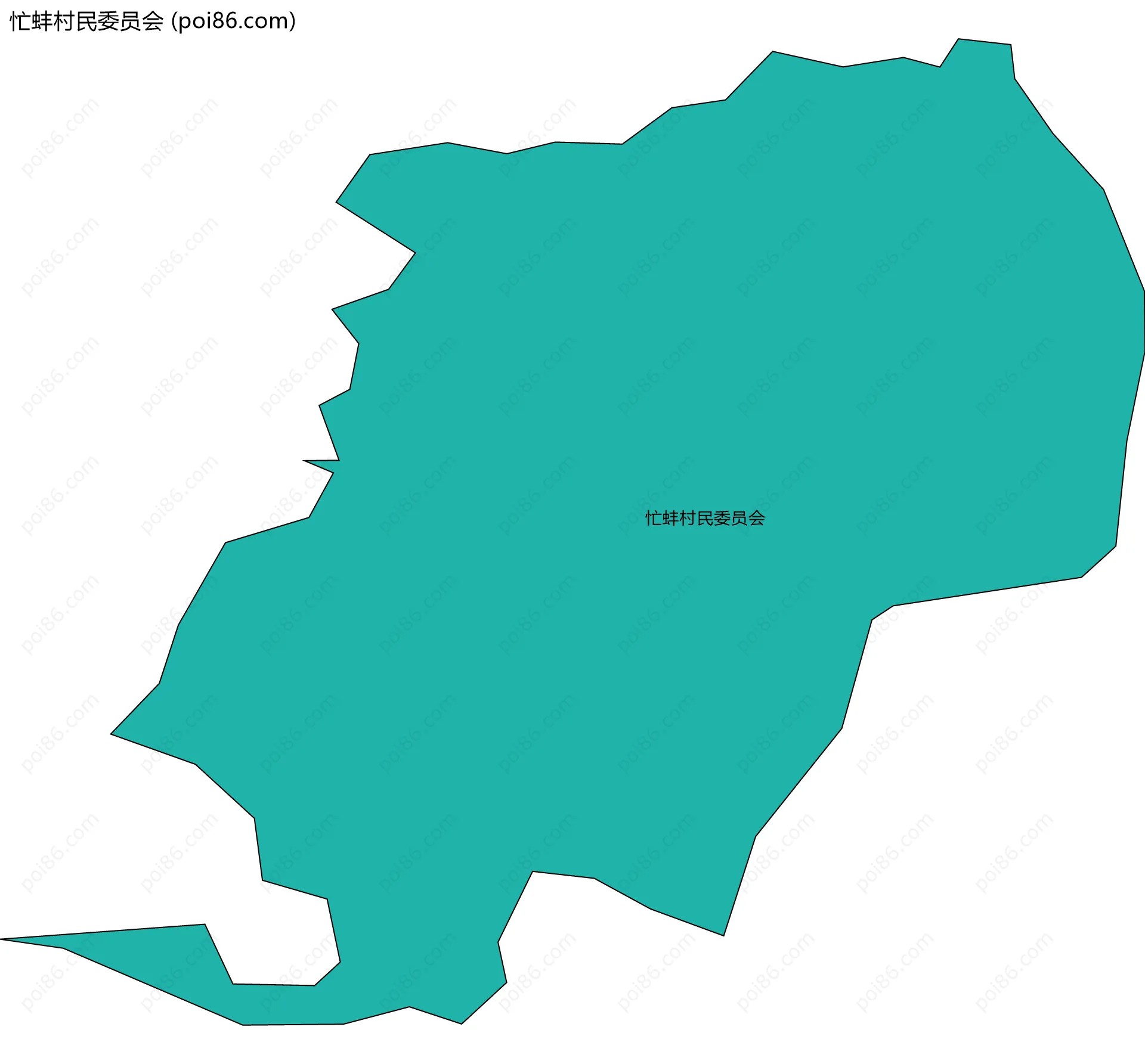 忙蚌村民委员会边界地图