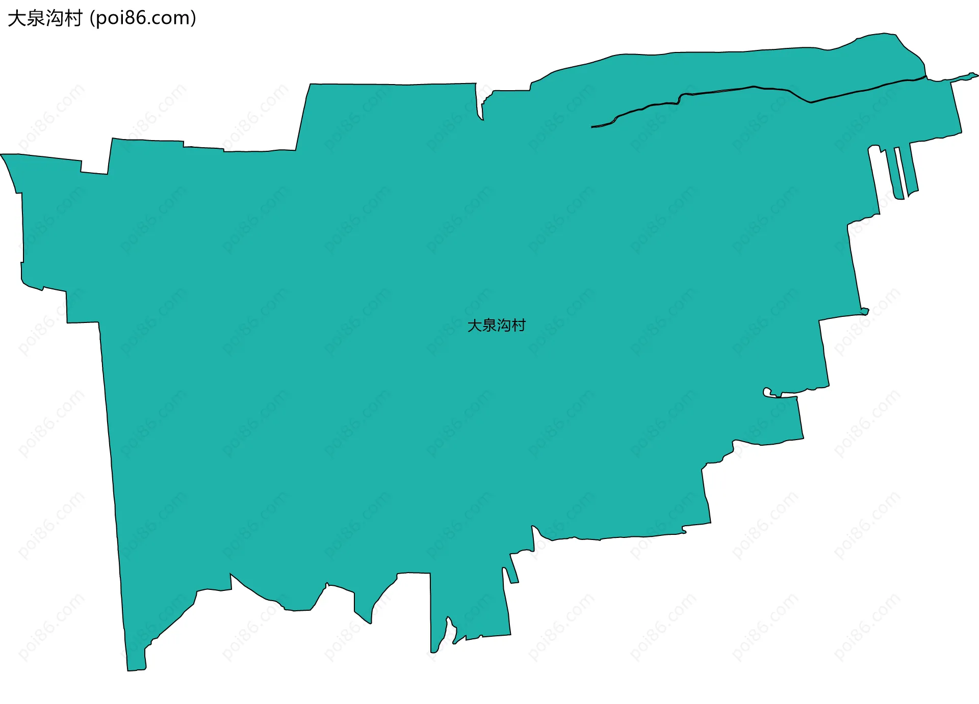 大泉沟村边界地图
