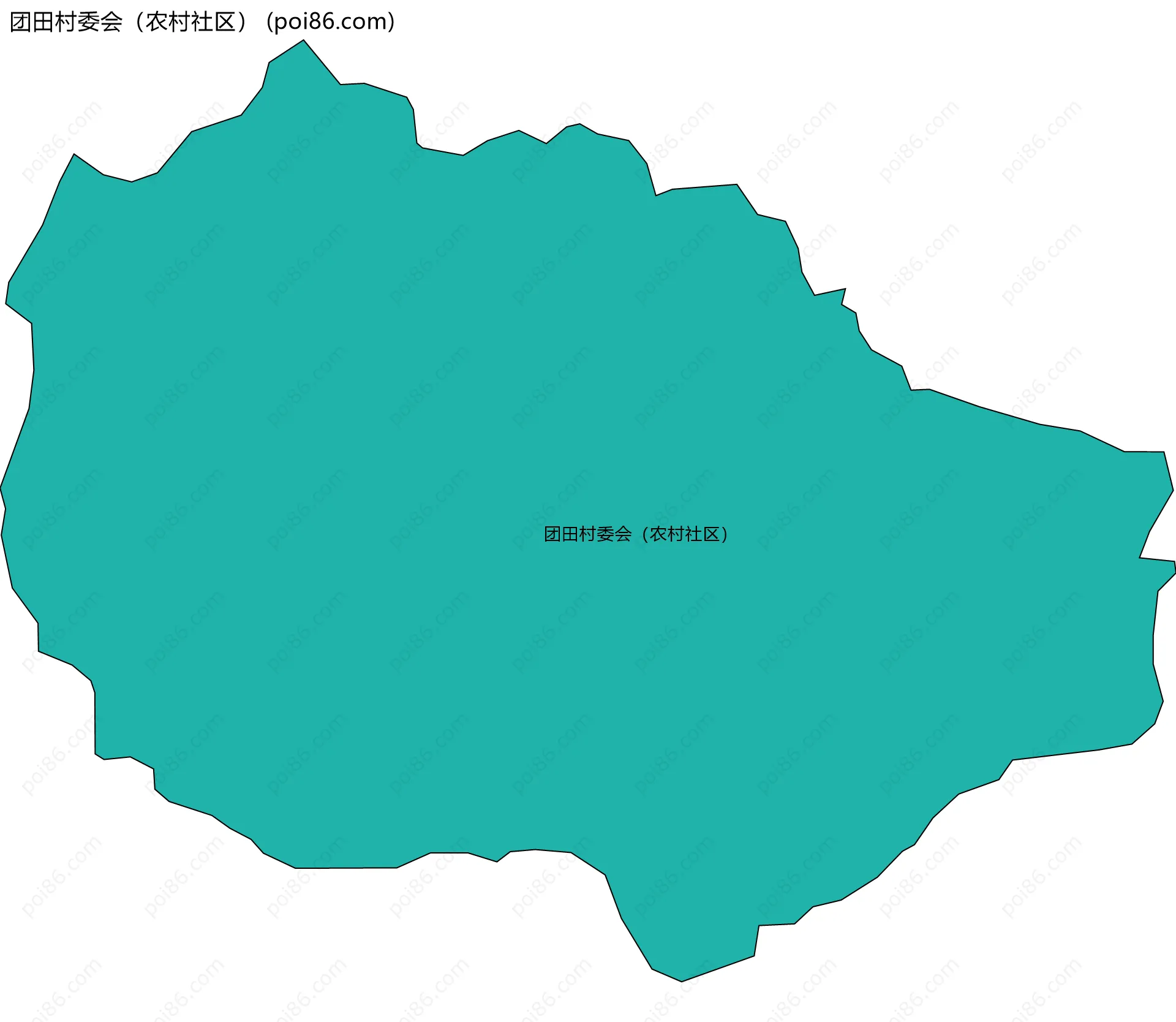 团田村委会（农村社区）边界地图