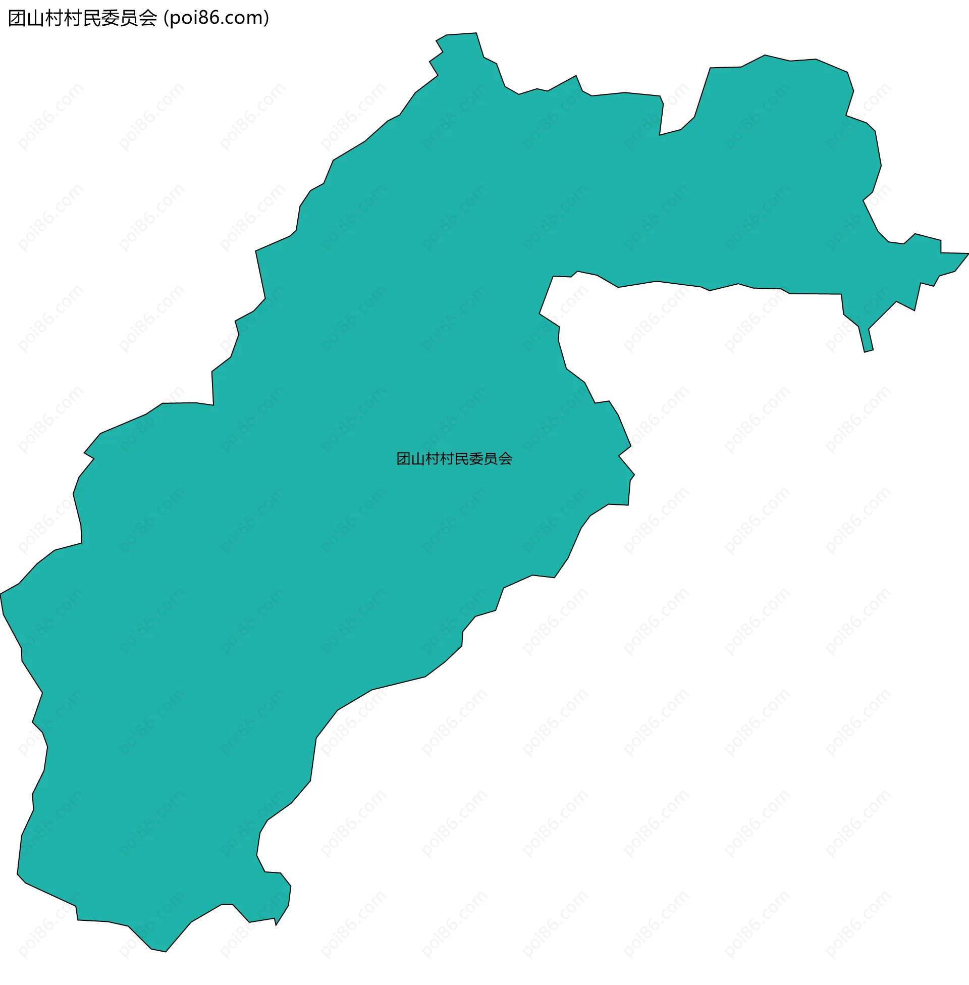 团山村村民委员会边界地图