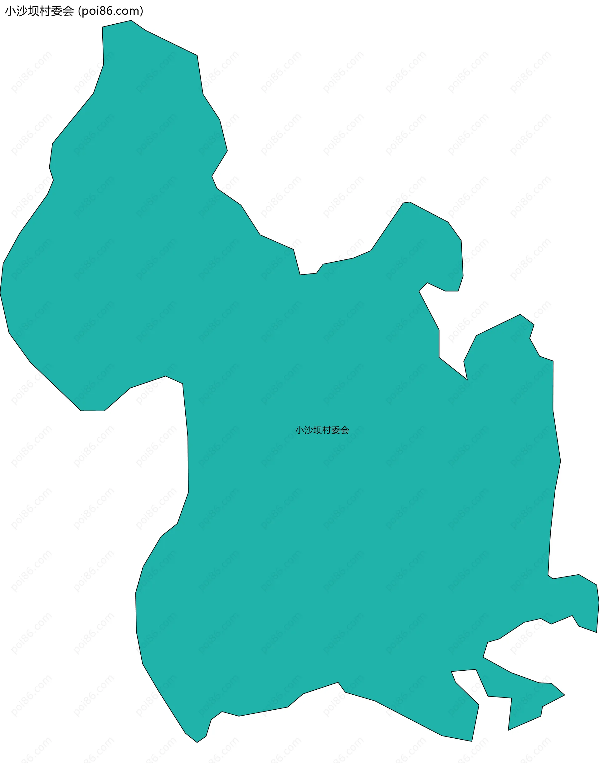 小沙坝村委会边界地图