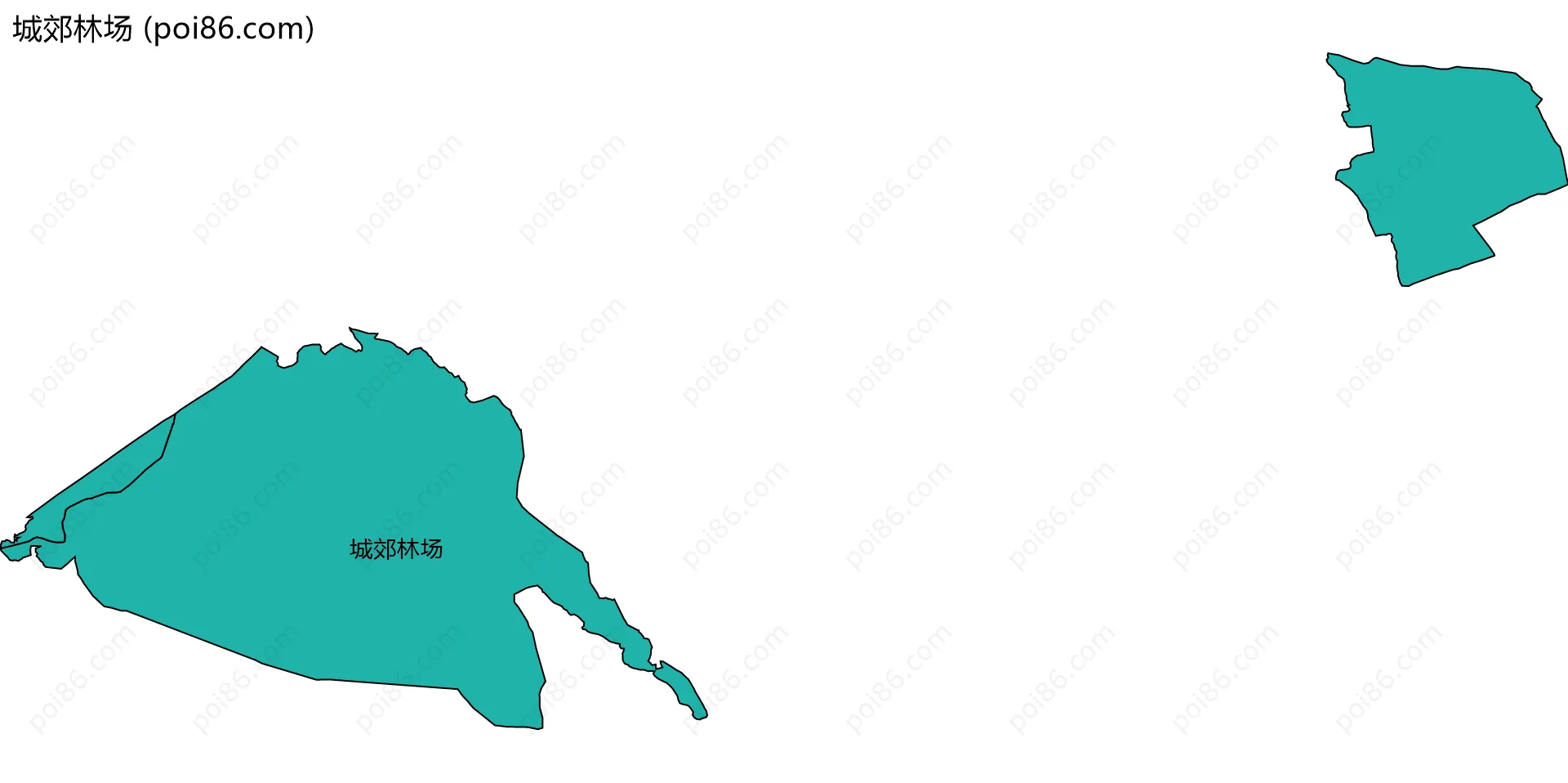 城郊林场边界地图(五级行政区划)