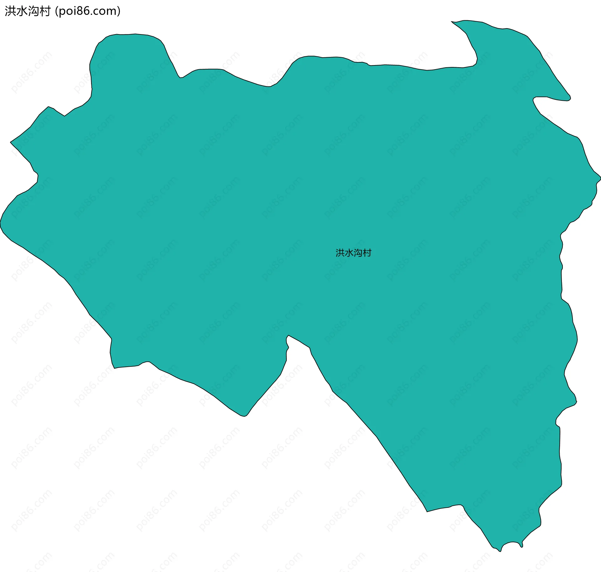 洪水沟村边界地图