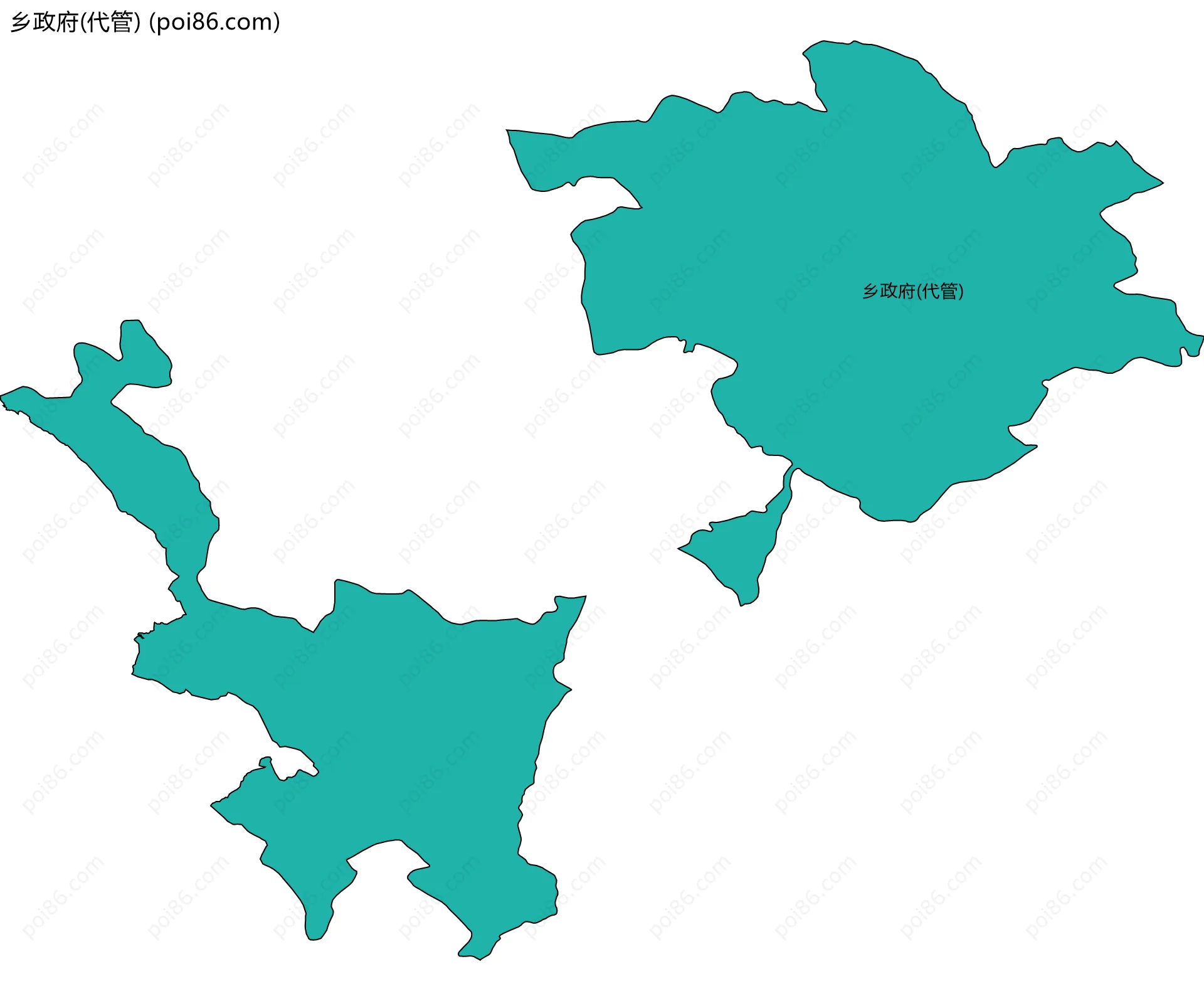 乡政府(代管)边界地图