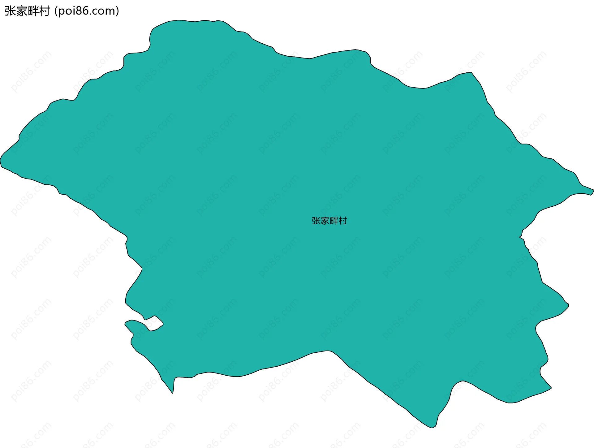 张家畔村边界地图
