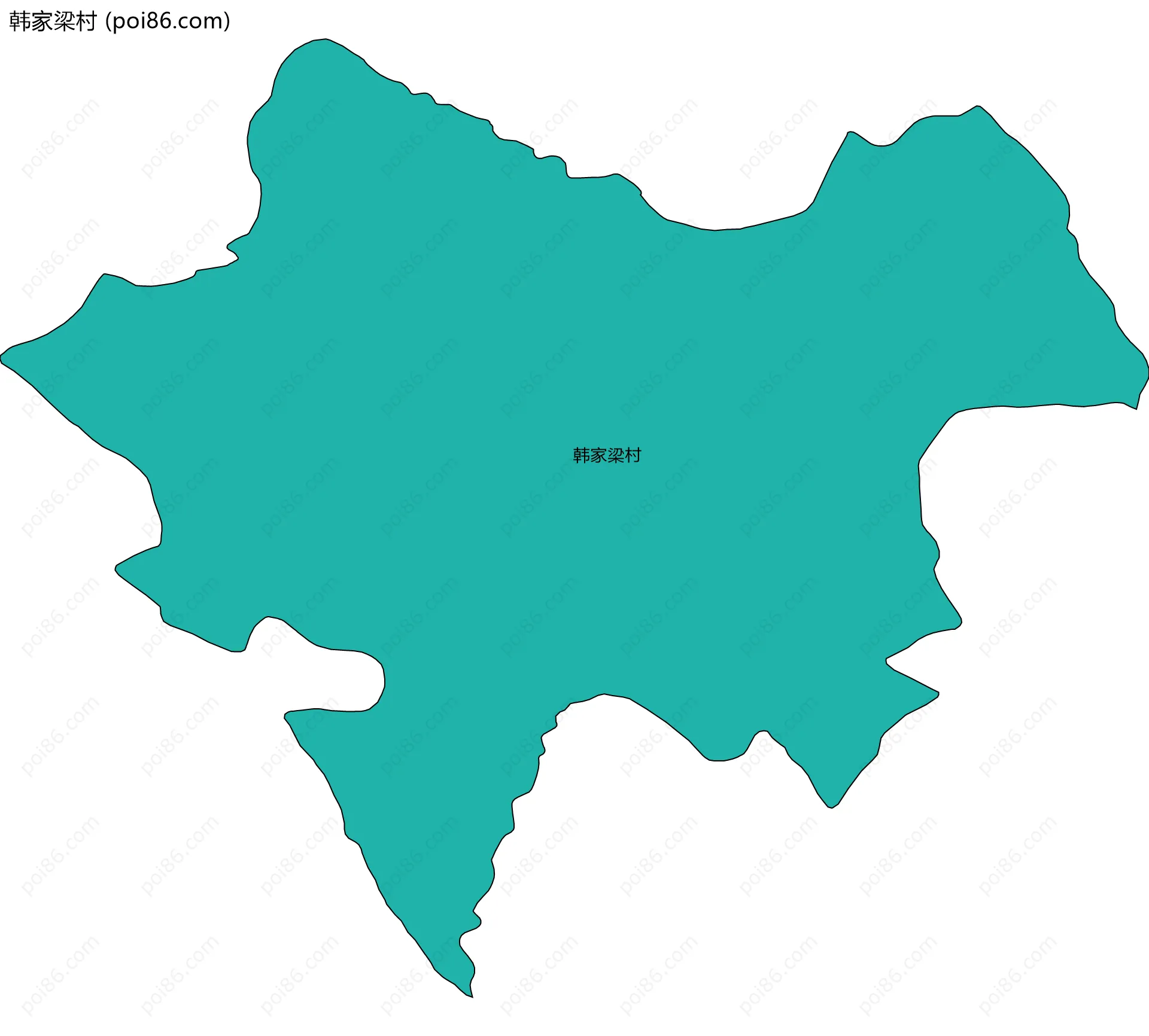 韩家梁村边界地图