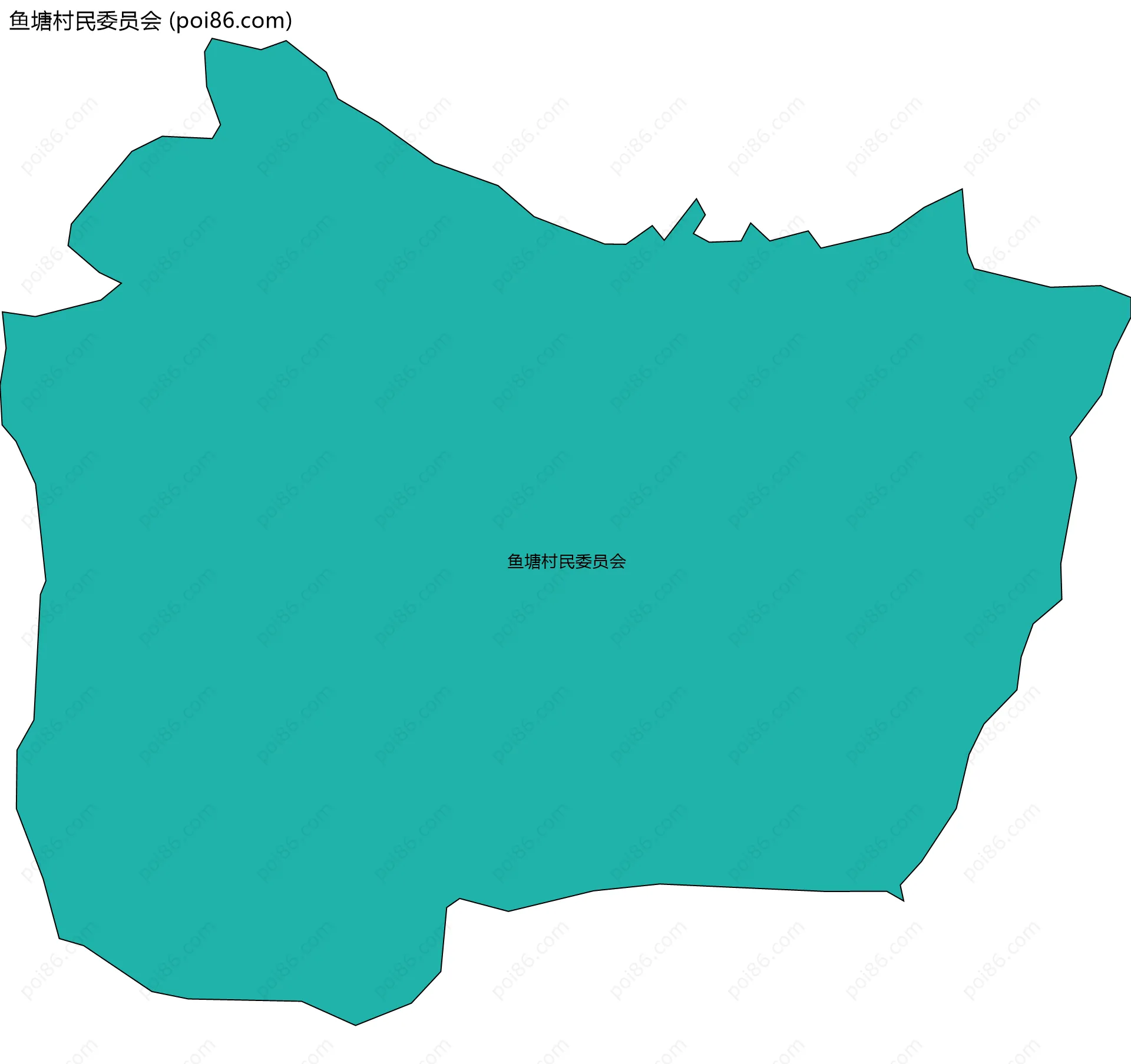 鱼塘村民委员会边界地图