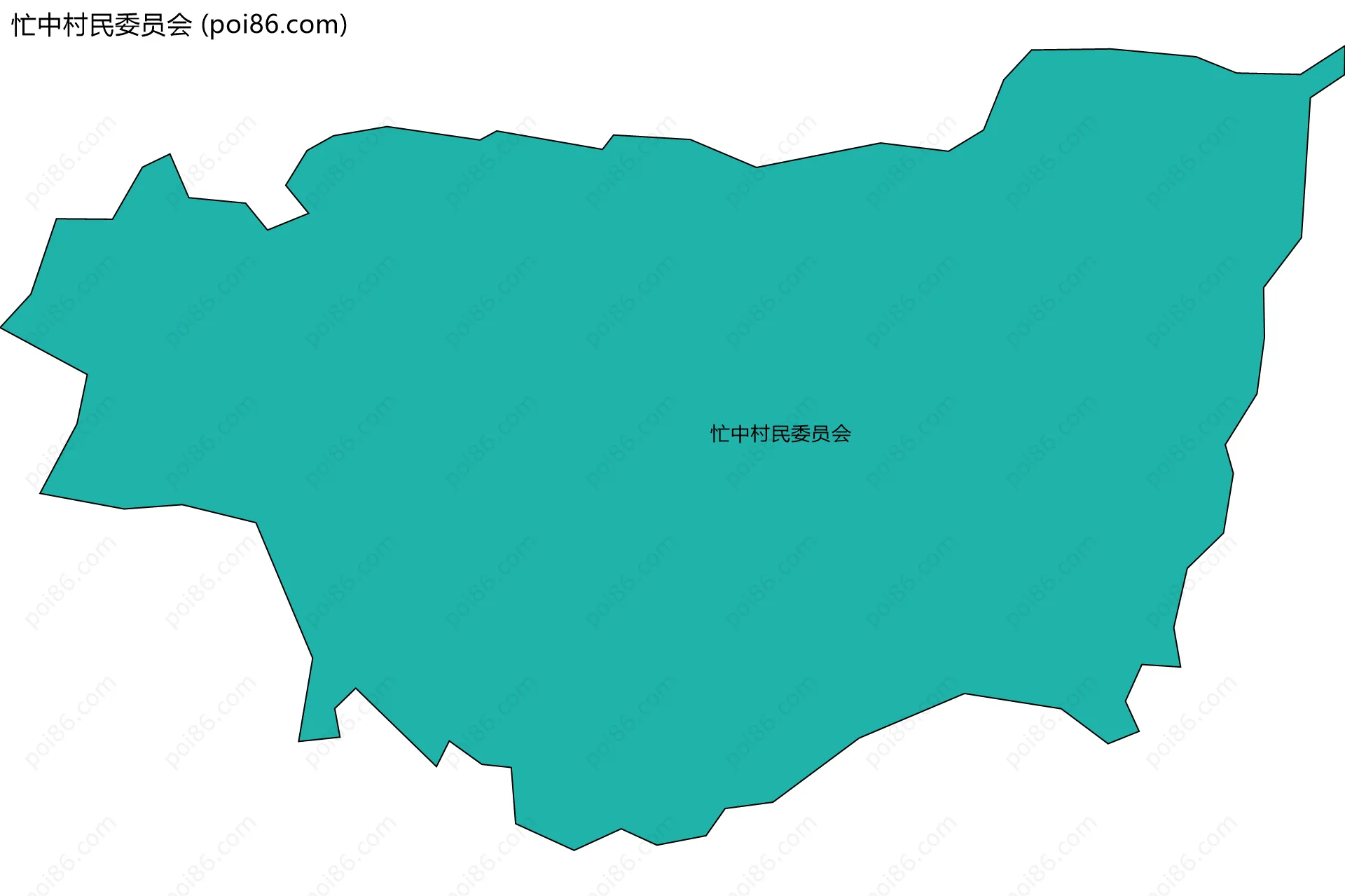 忙中村民委员会边界地图