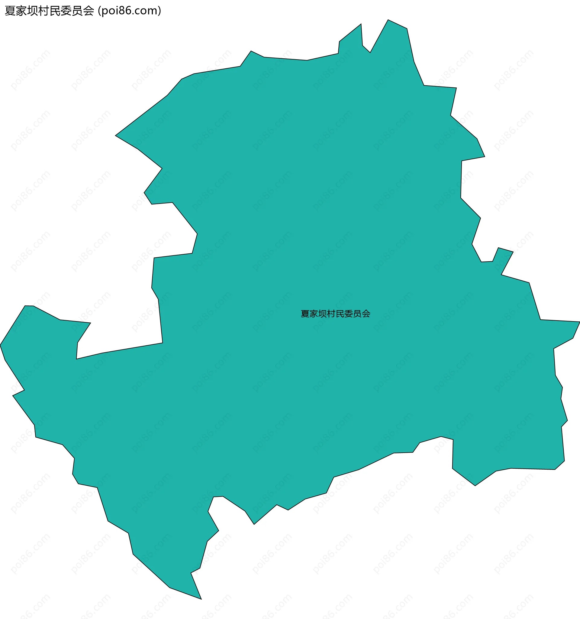 夏家坝村民委员会边界地图