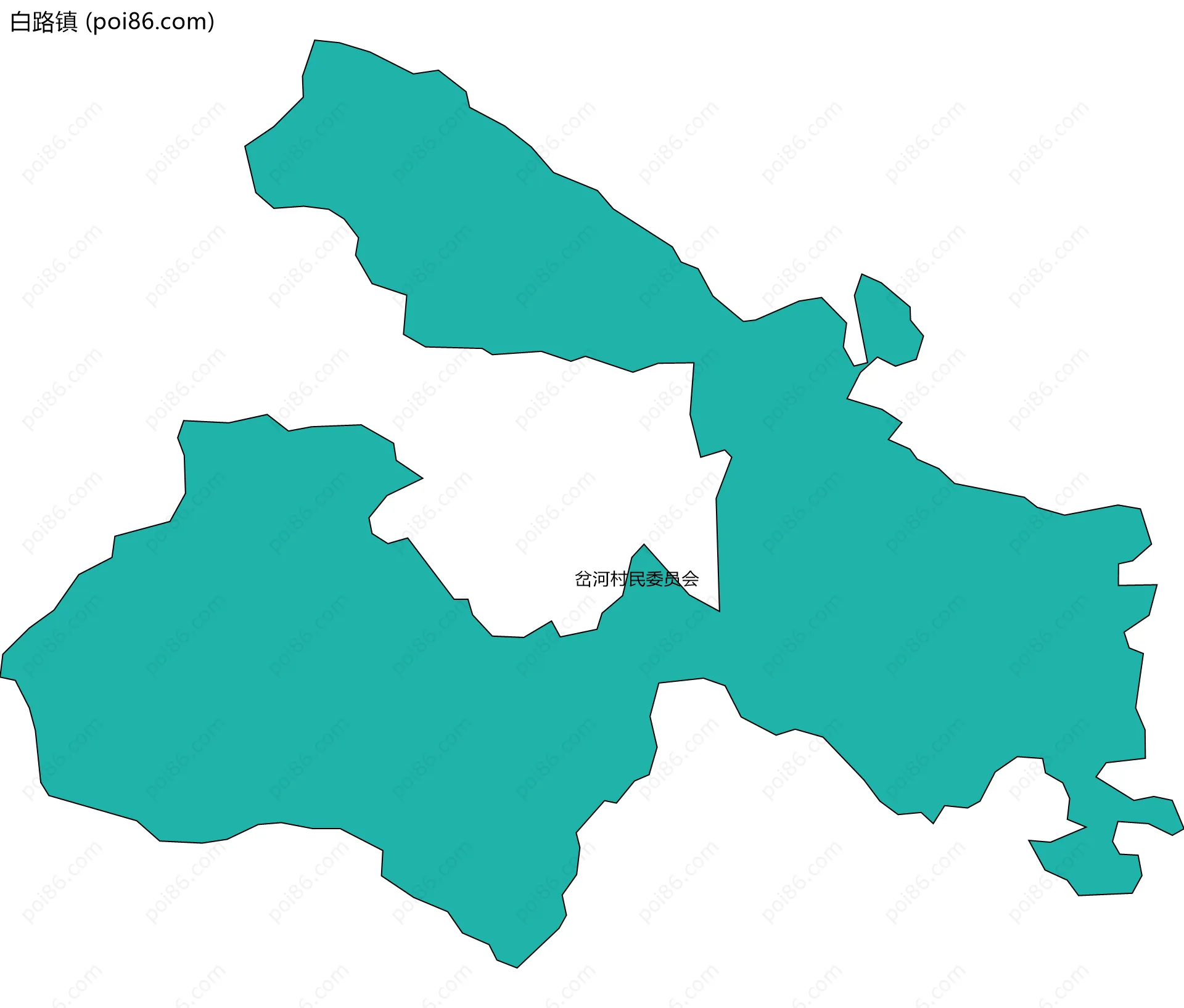 白路镇边界地图(五级行政区划)