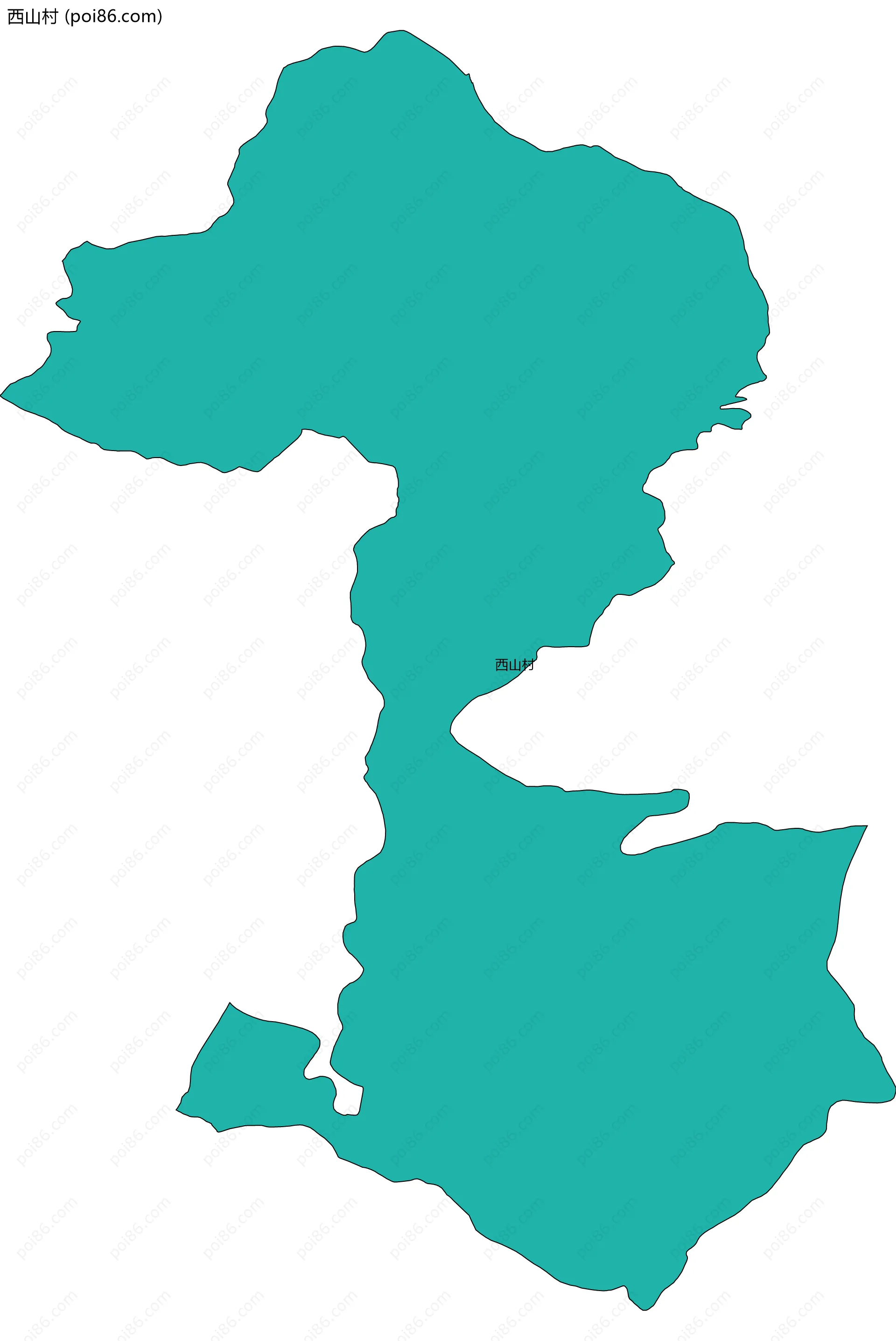 西山村边界地图