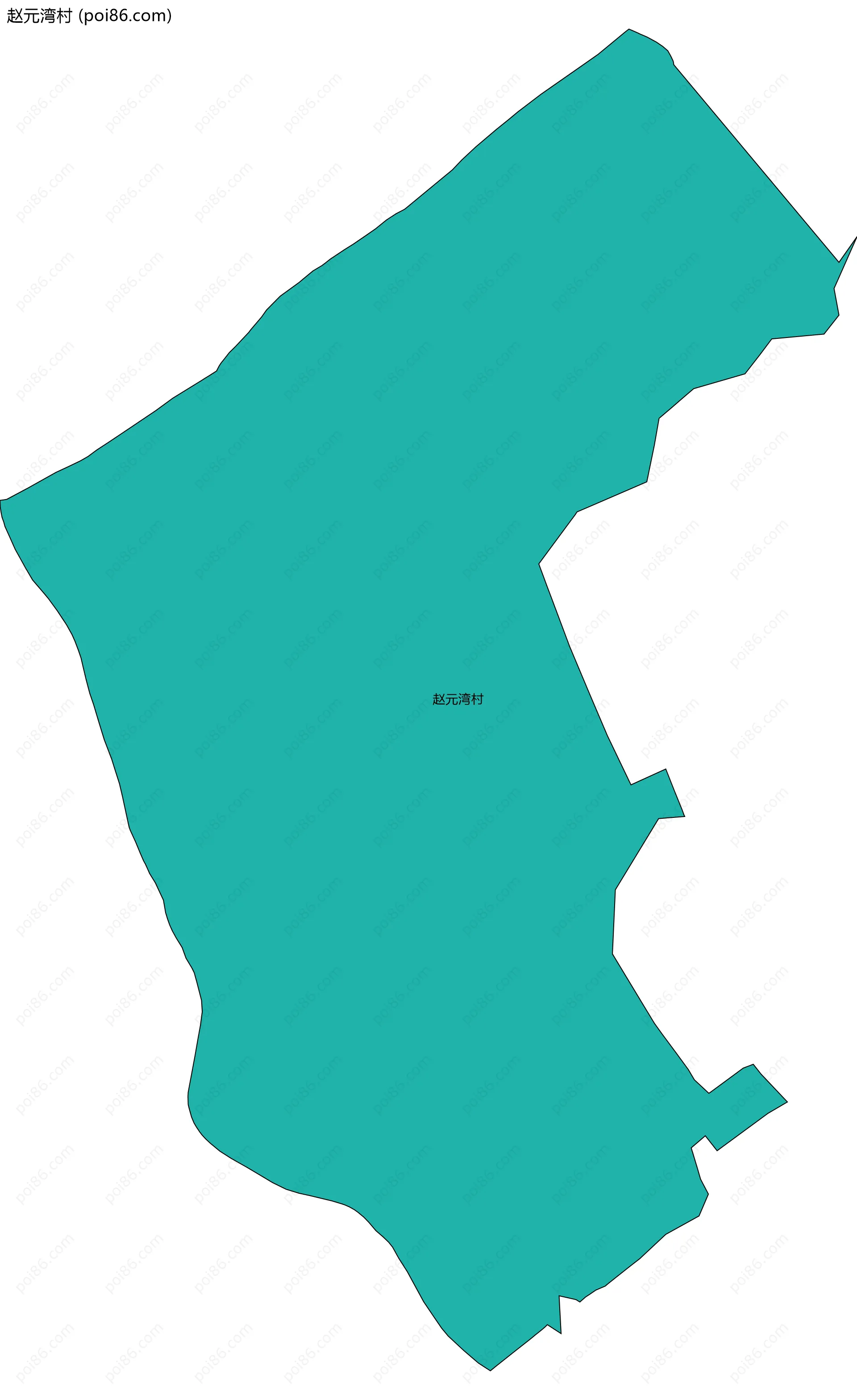 赵元湾村边界地图