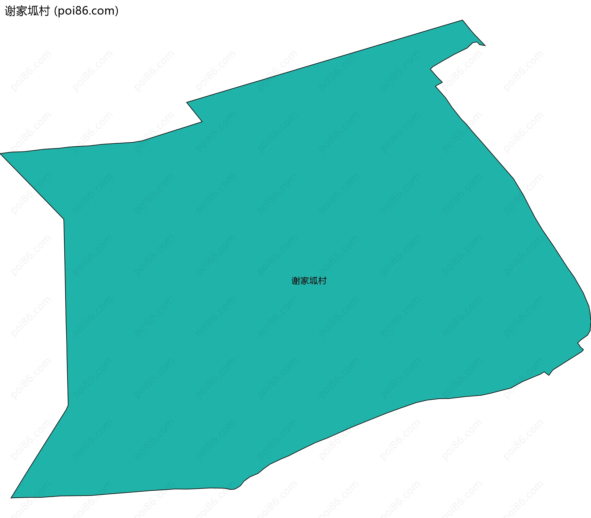 谢家坬村边界地图