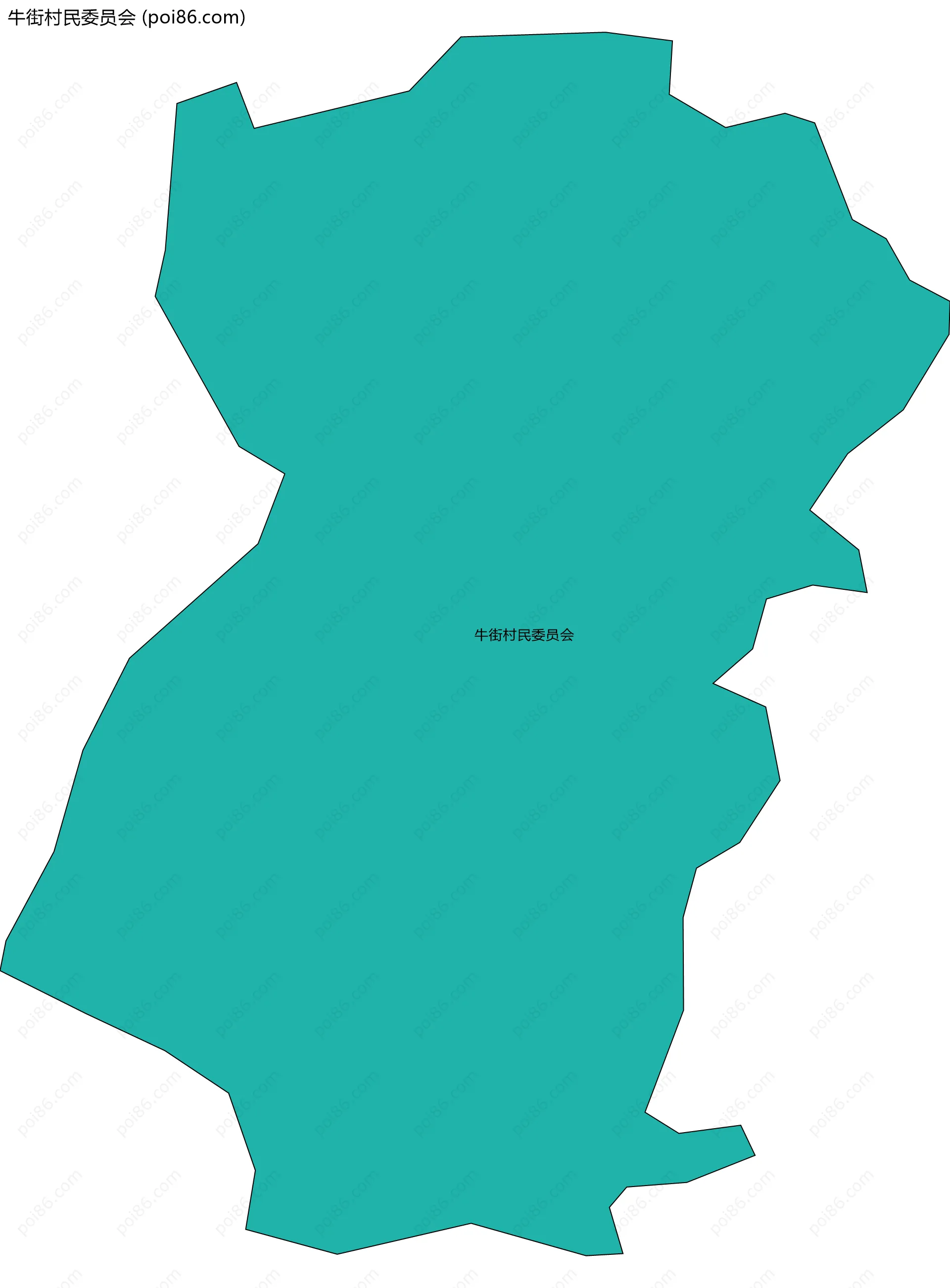 牛街村民委员会边界地图