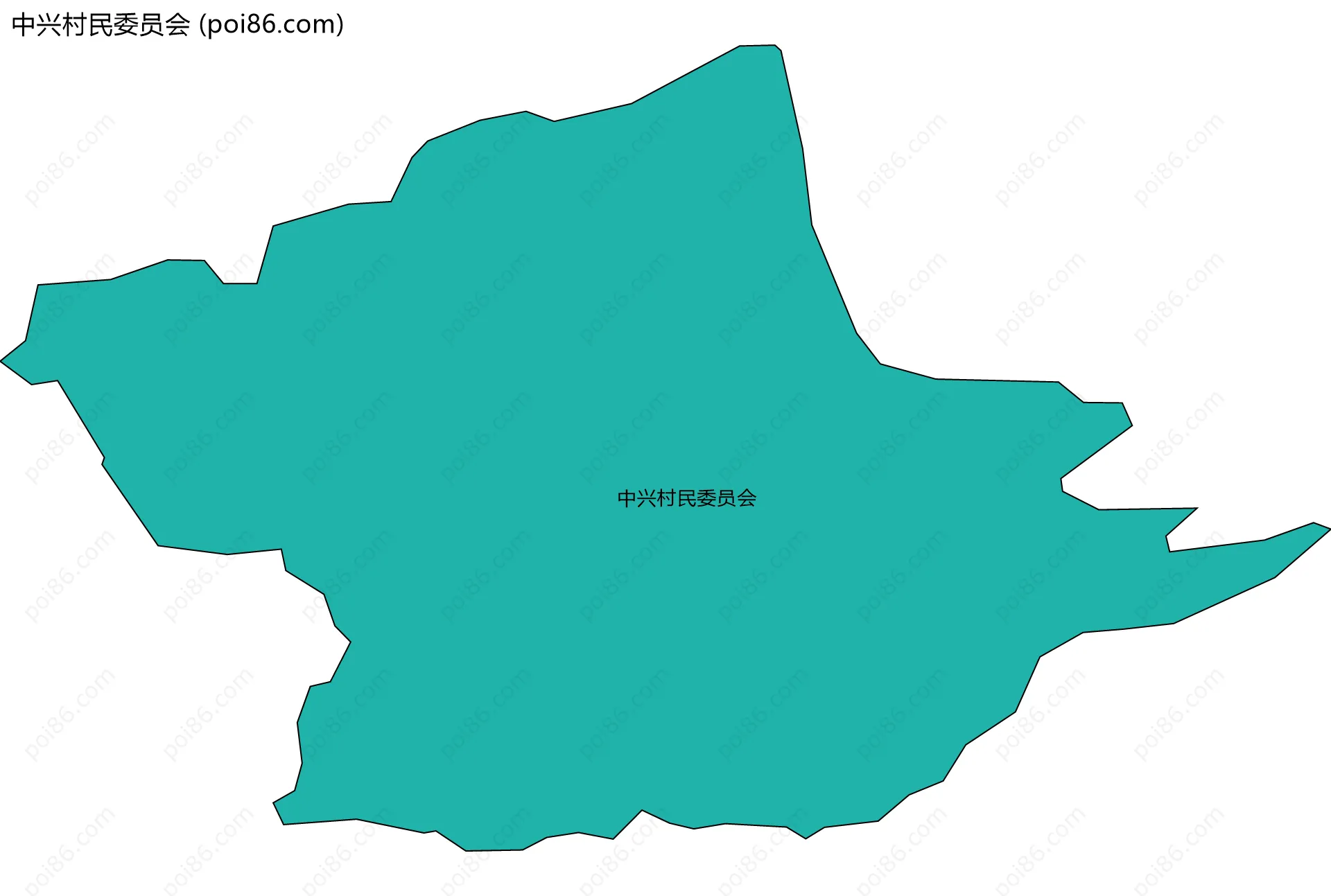 中兴村民委员会边界地图
