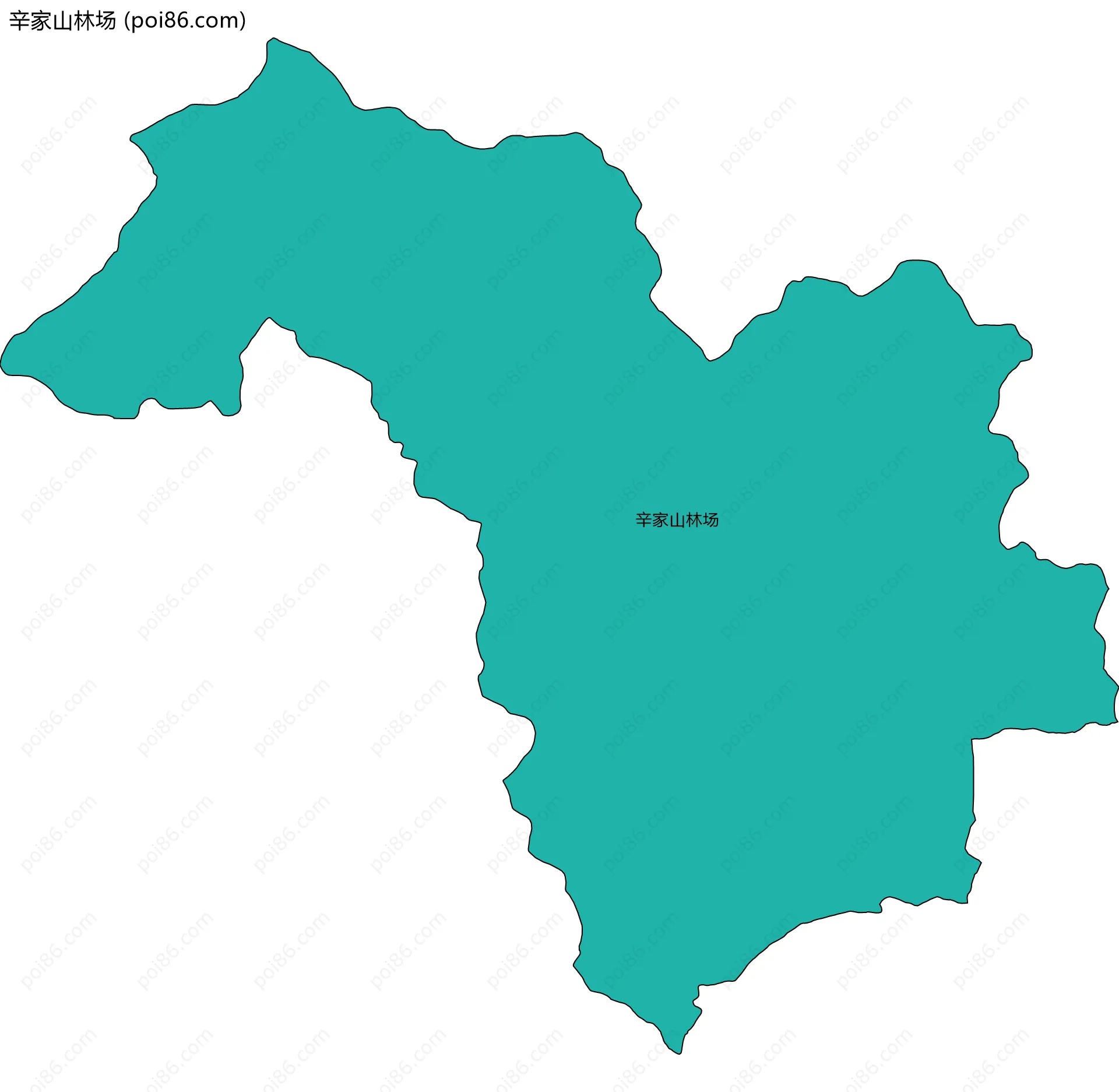 辛家山林场边界地图(五级行政区划)