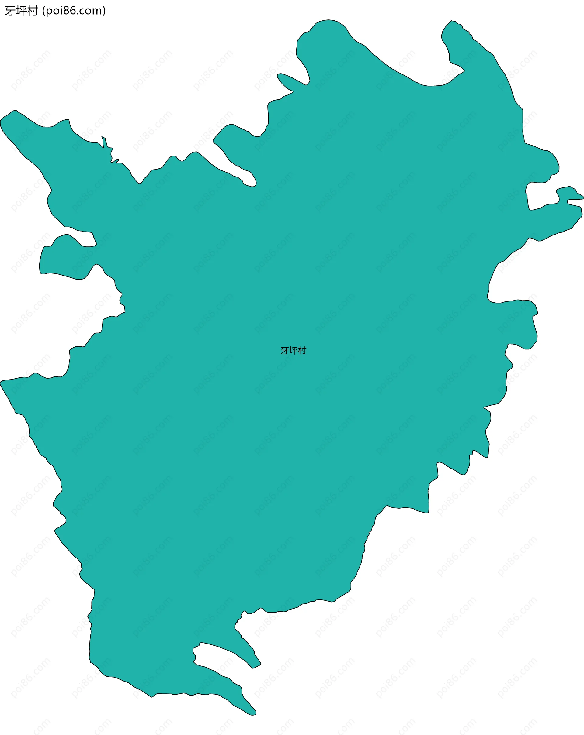 牙坪村边界地图