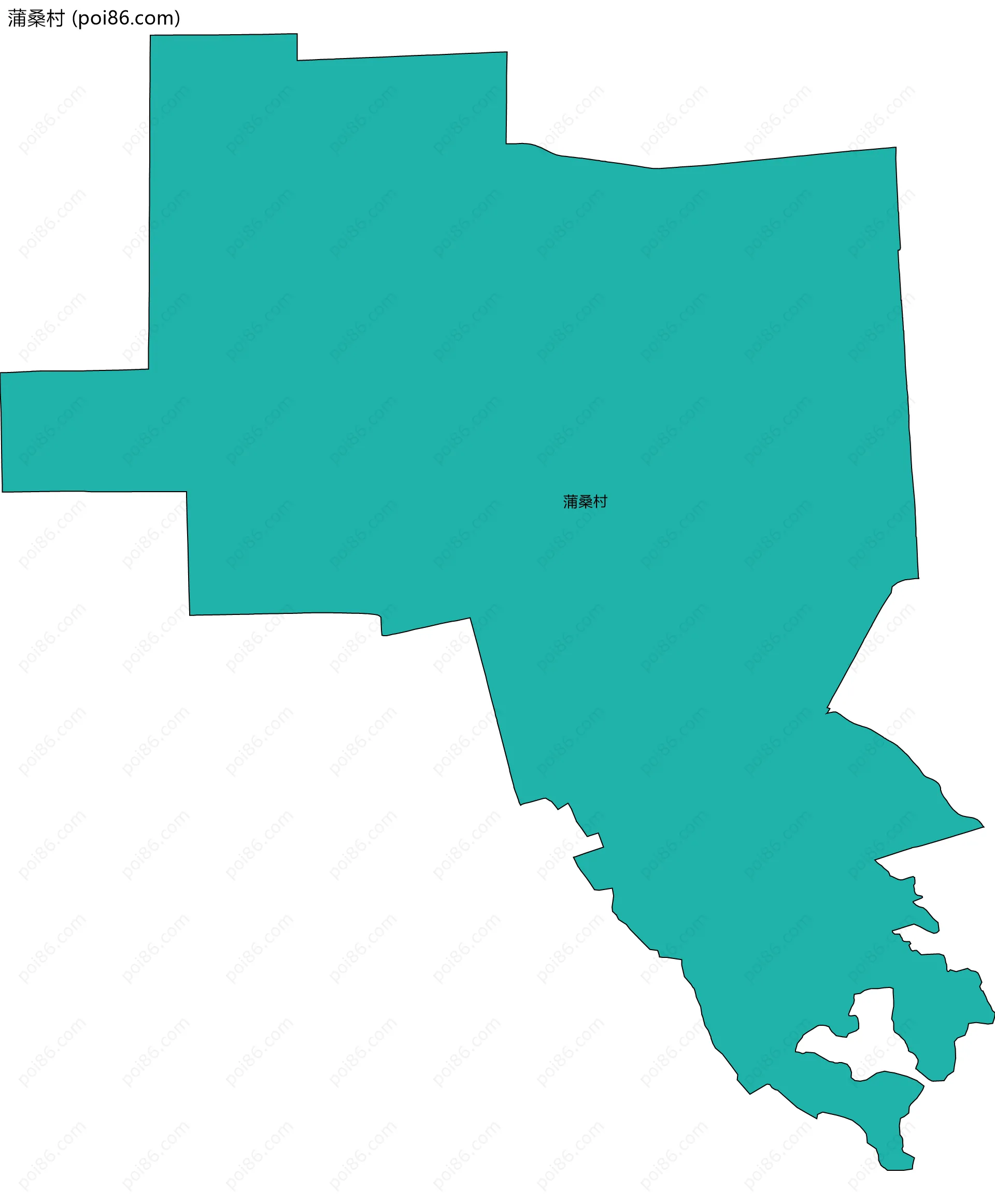 蒲桑村边界地图