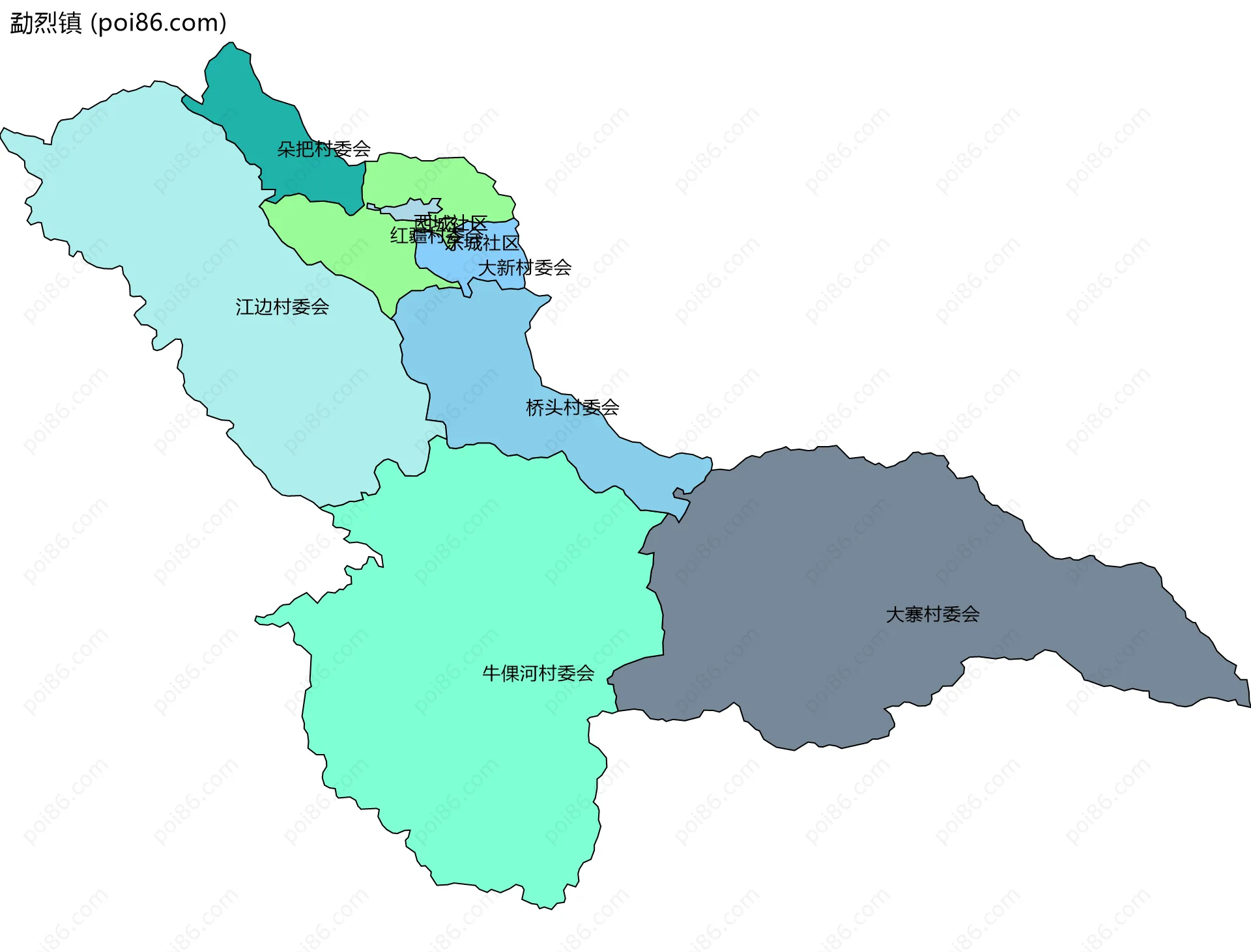 勐烈镇边界地图(五级行政区划)