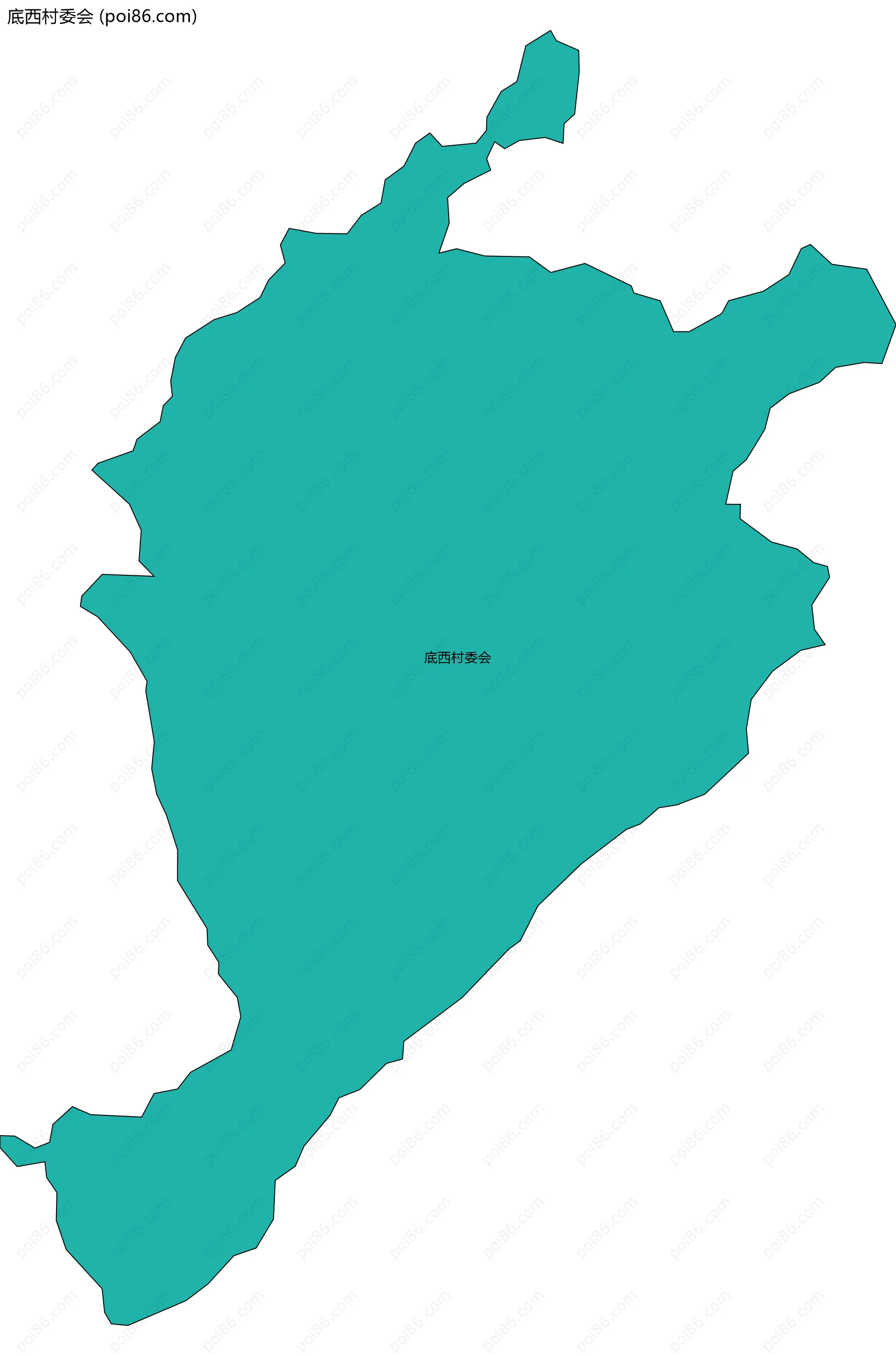 底西村委会边界地图