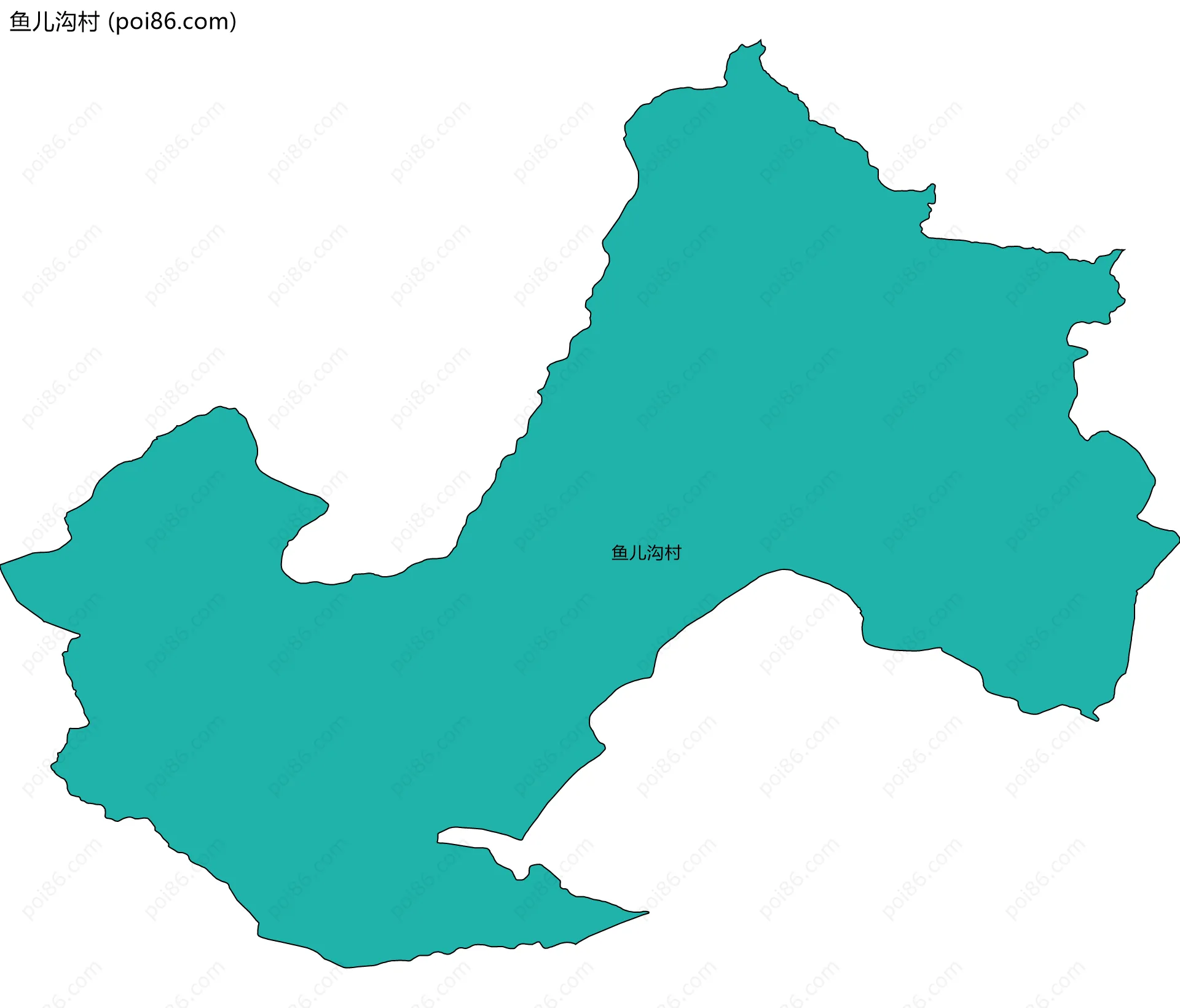 鱼儿沟村边界地图