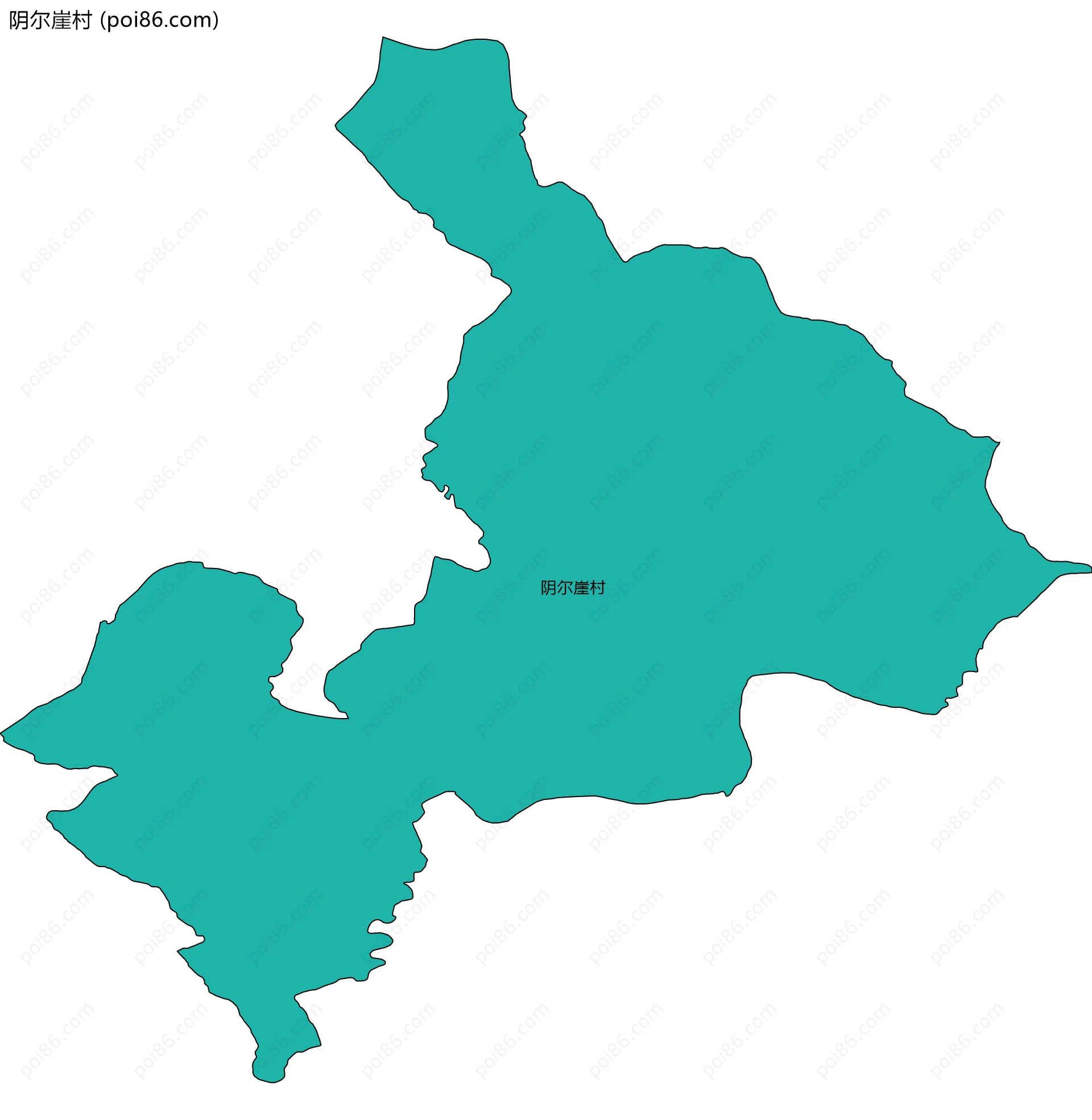 阴尔崖村边界地图