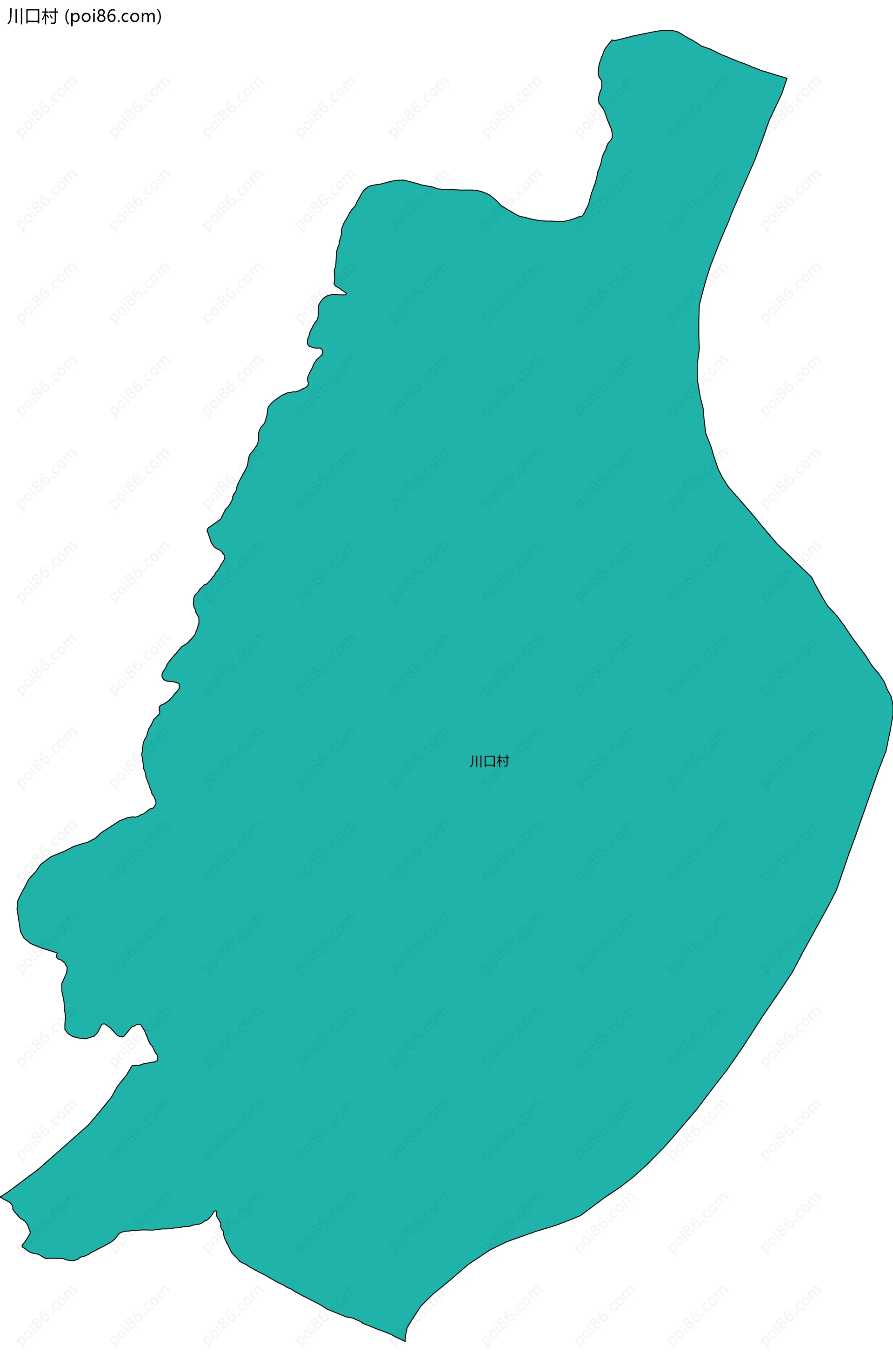 川口村边界地图