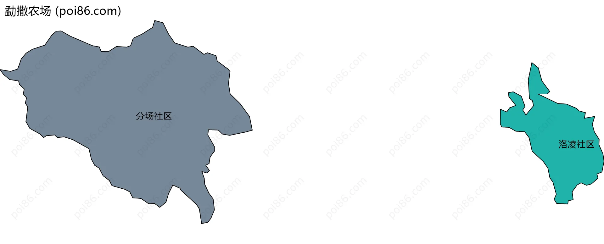 勐撒农场边界地图(五级行政区划)