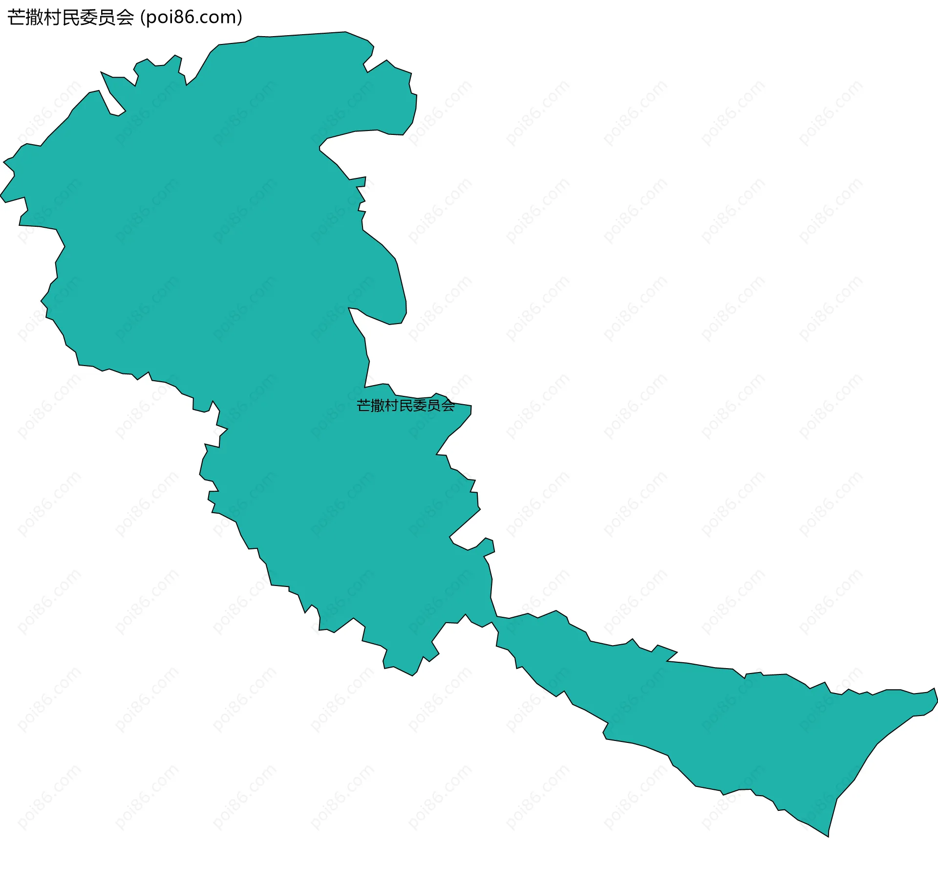 芒撒村民委员会边界地图