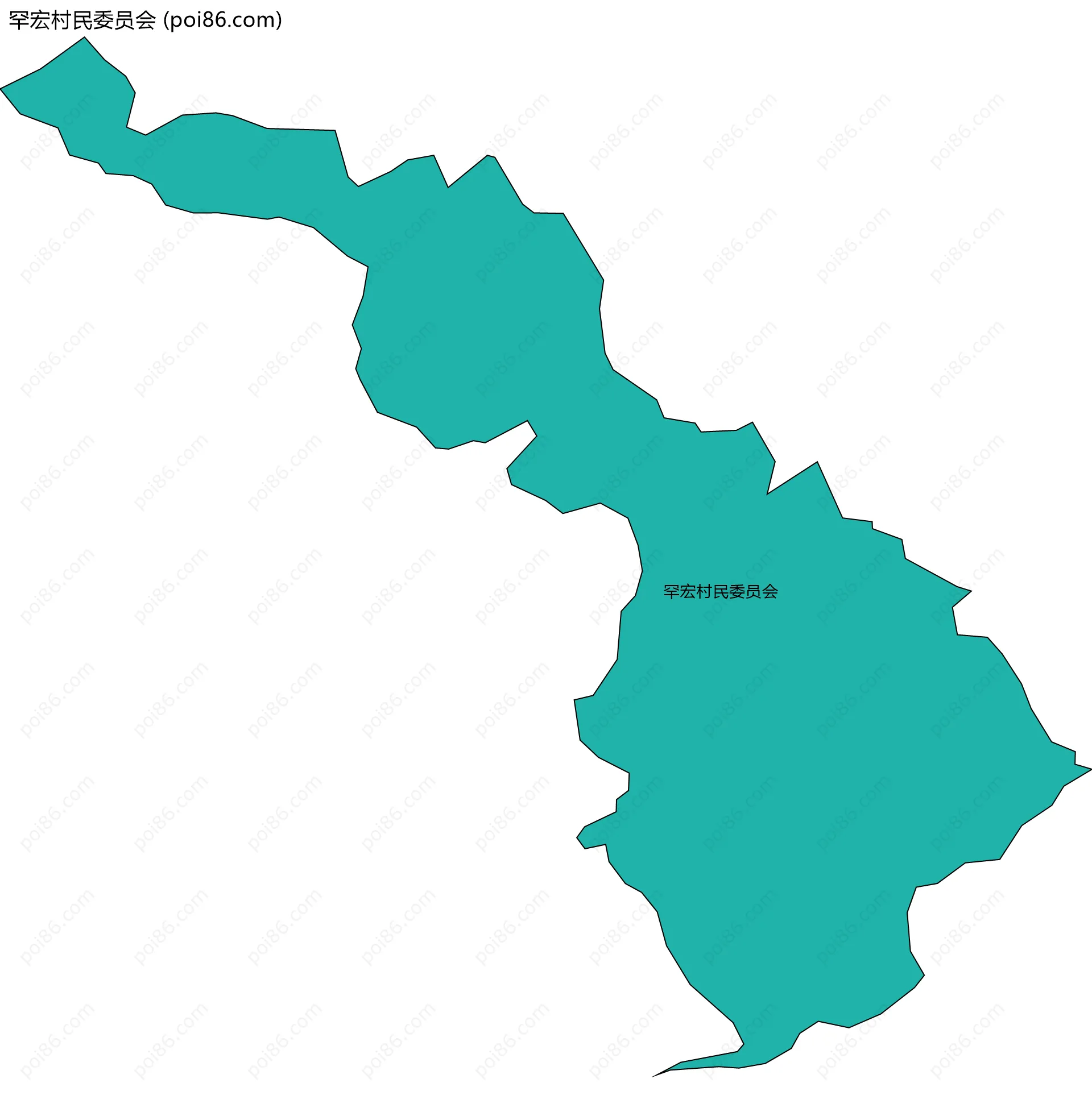 罕宏村民委员会边界地图