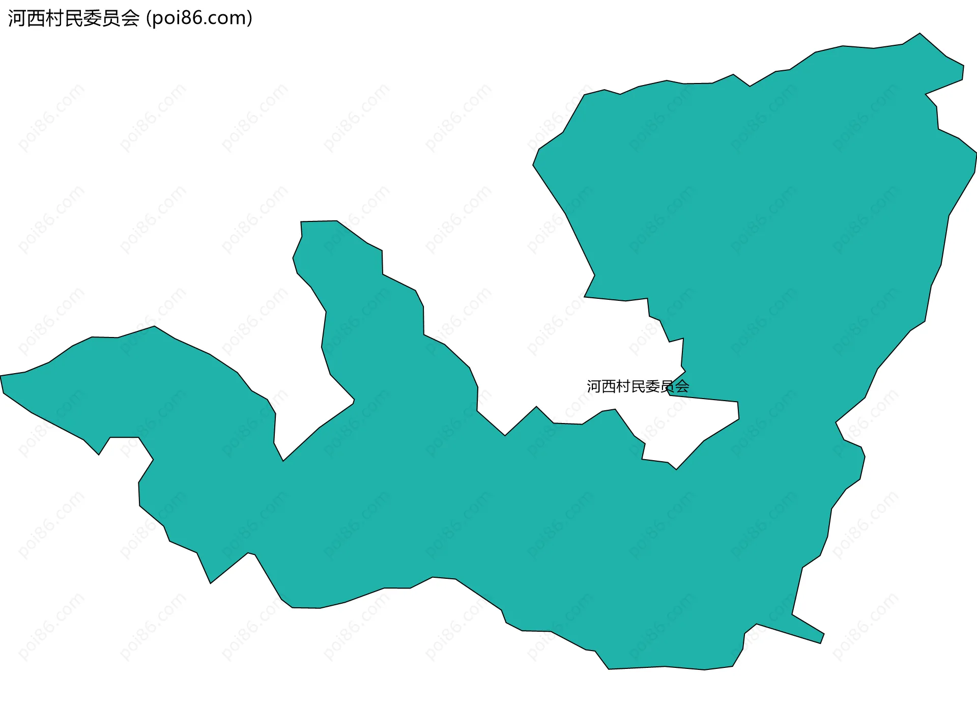 河西村民委员会边界地图