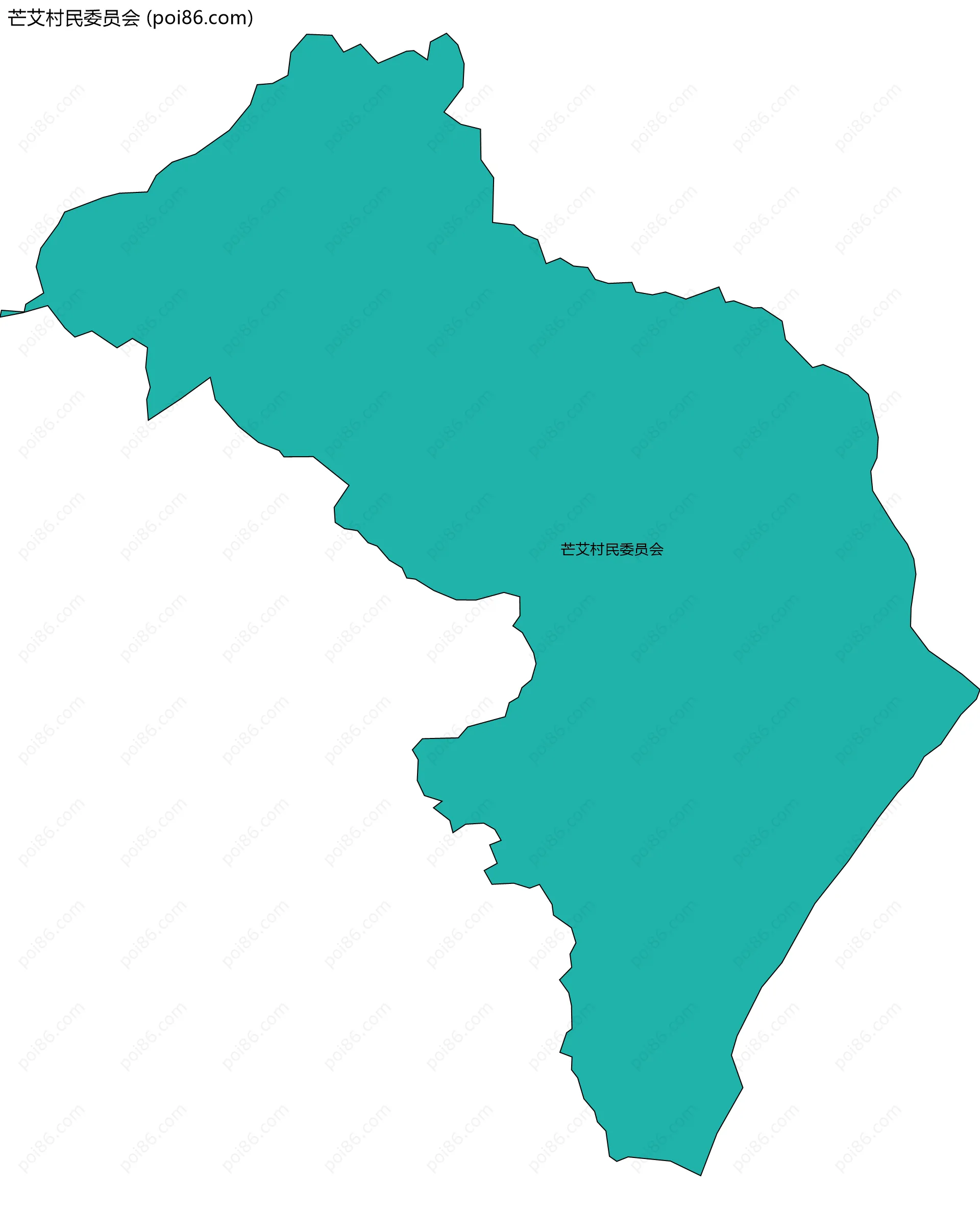 芒艾村民委员会边界地图