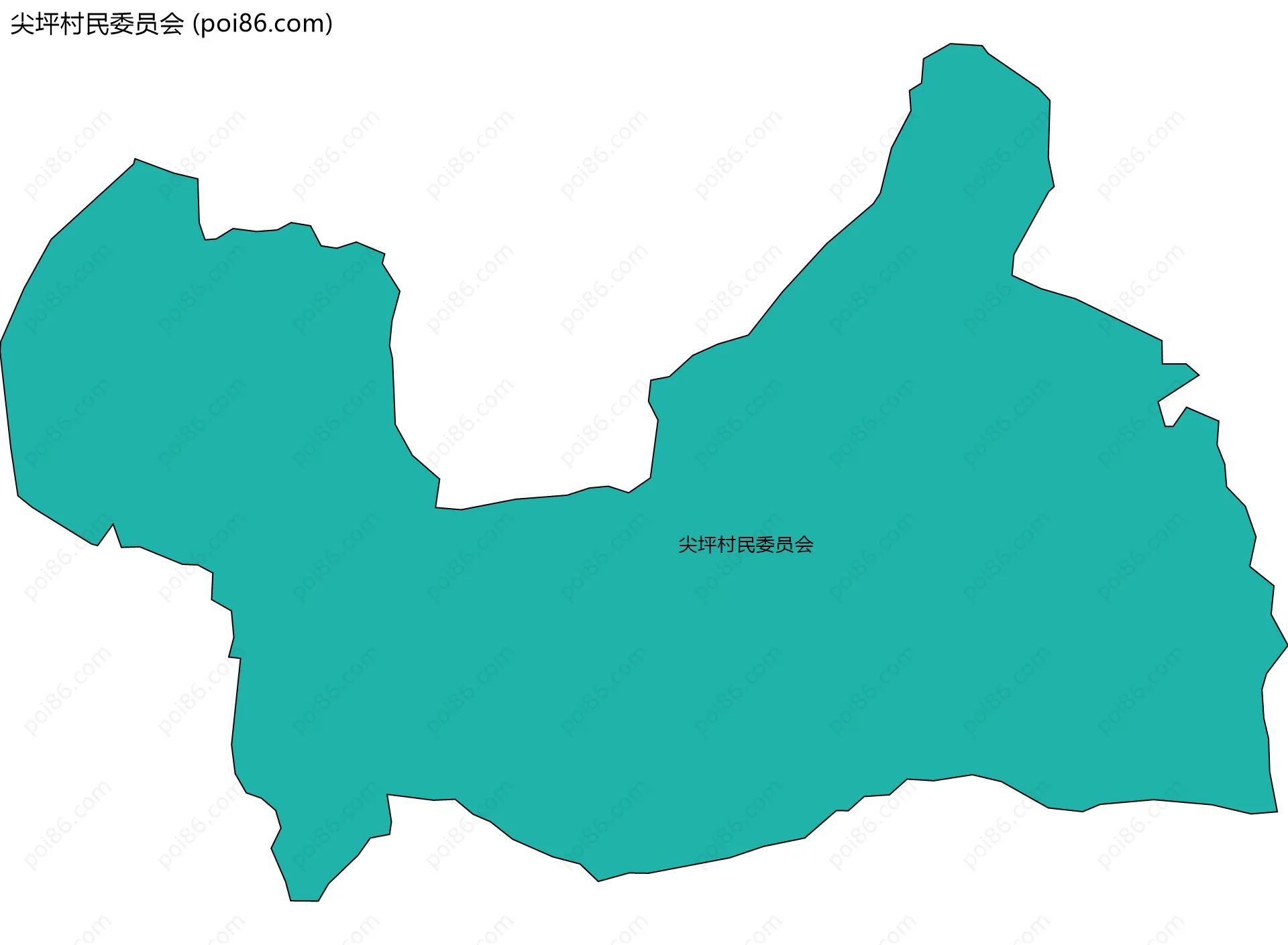 尖坪村民委员会边界地图