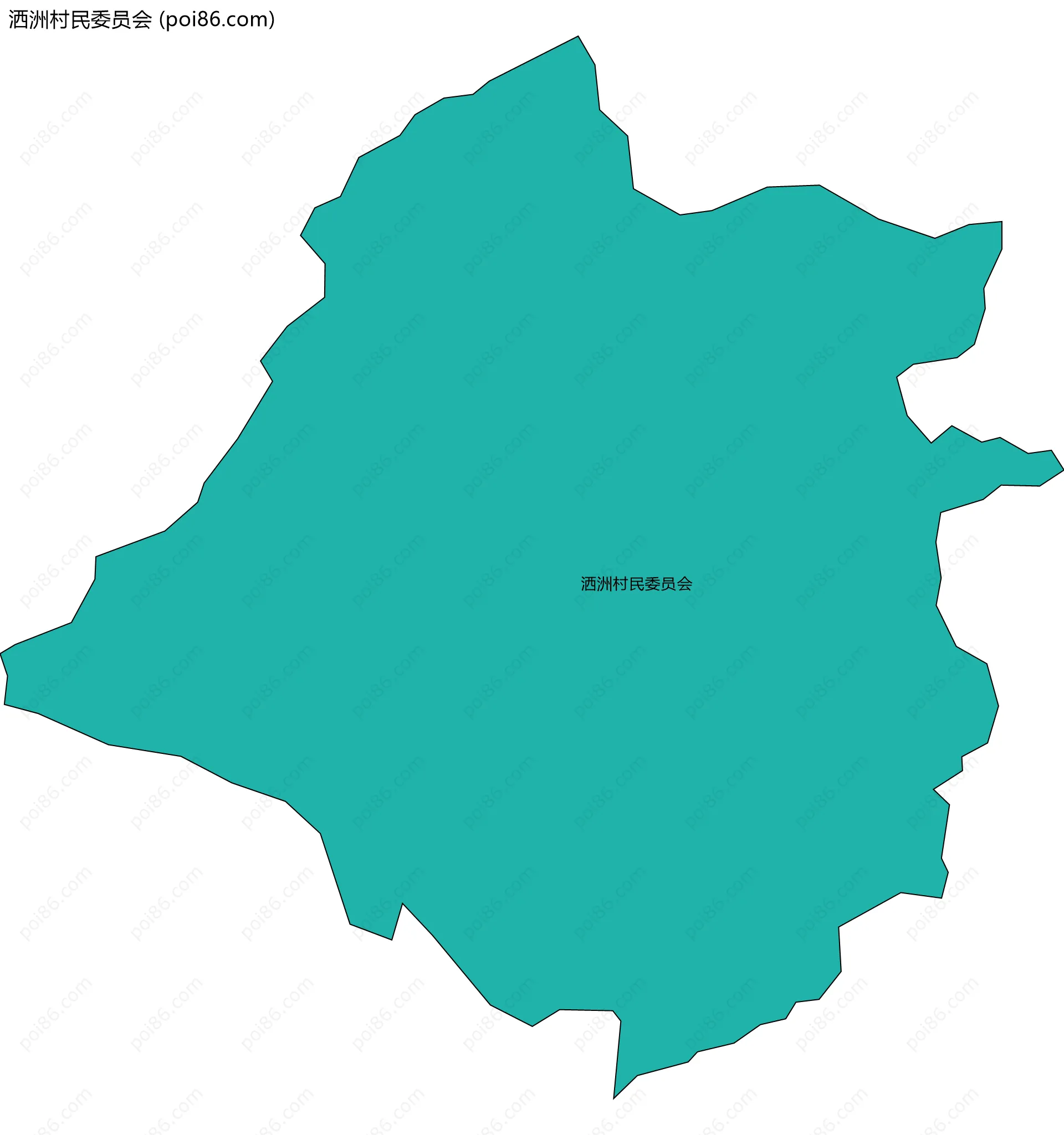 洒洲村民委员会边界地图