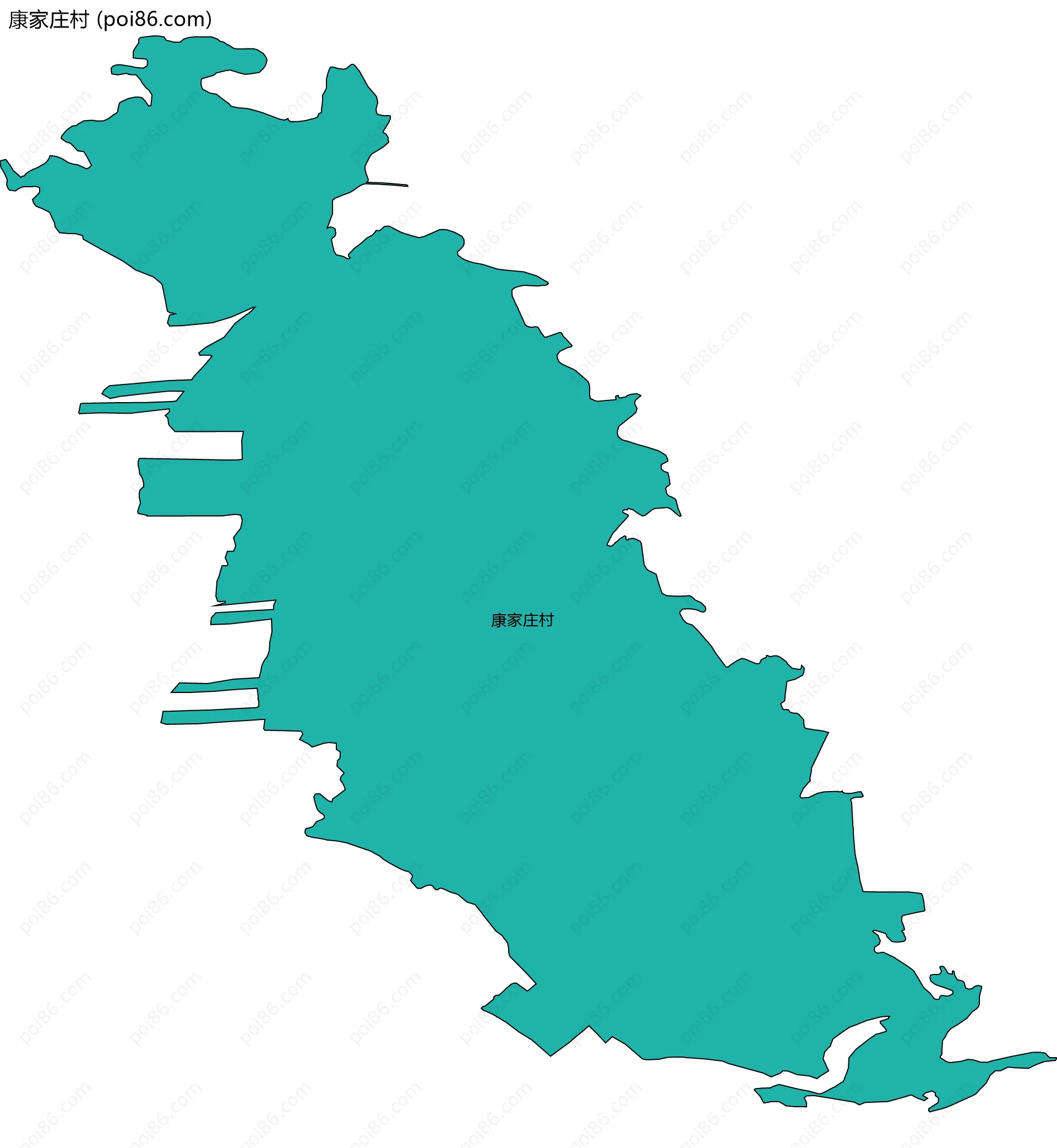 康家庄村边界地图