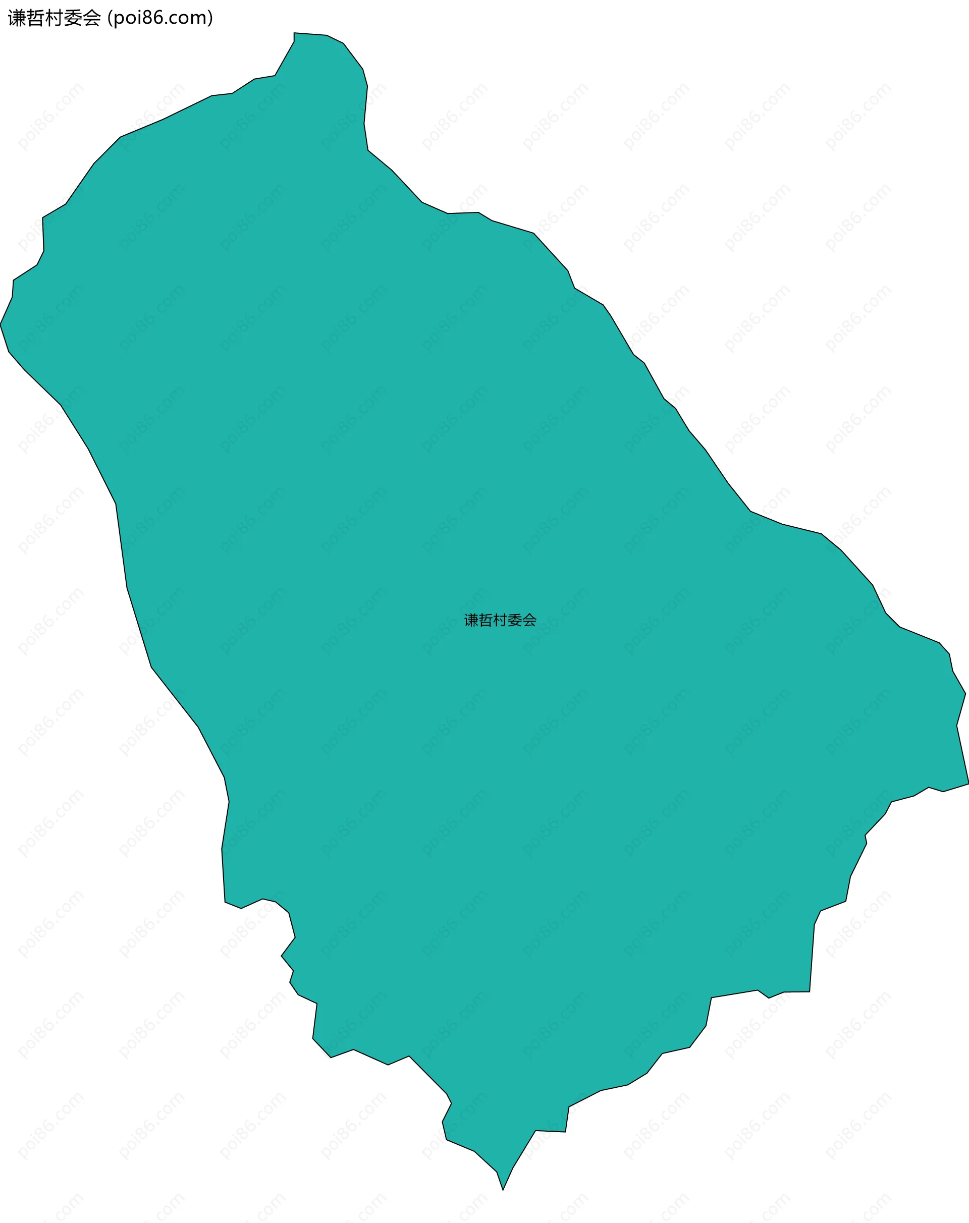 谦哲村委会边界地图