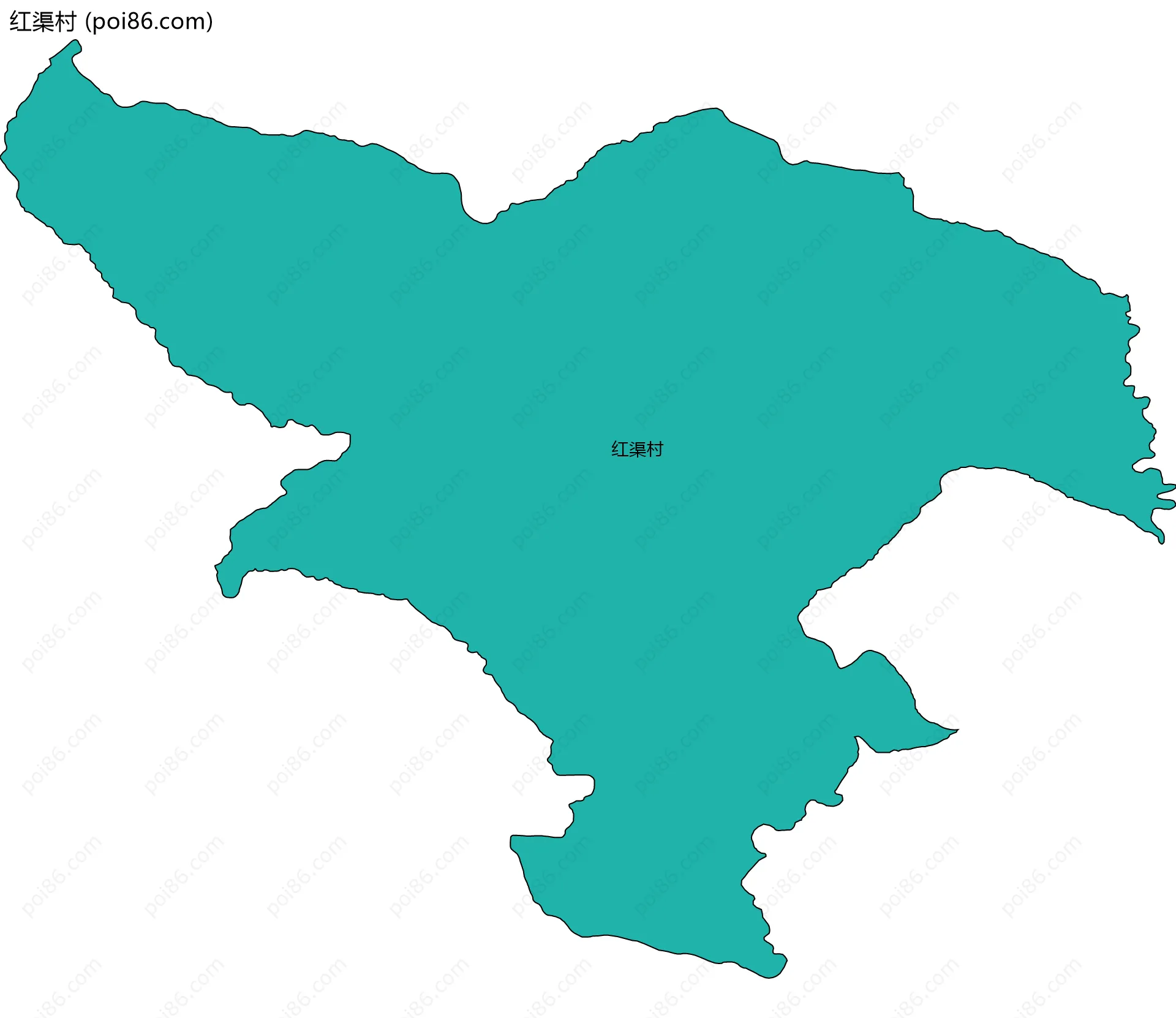 红渠村边界地图