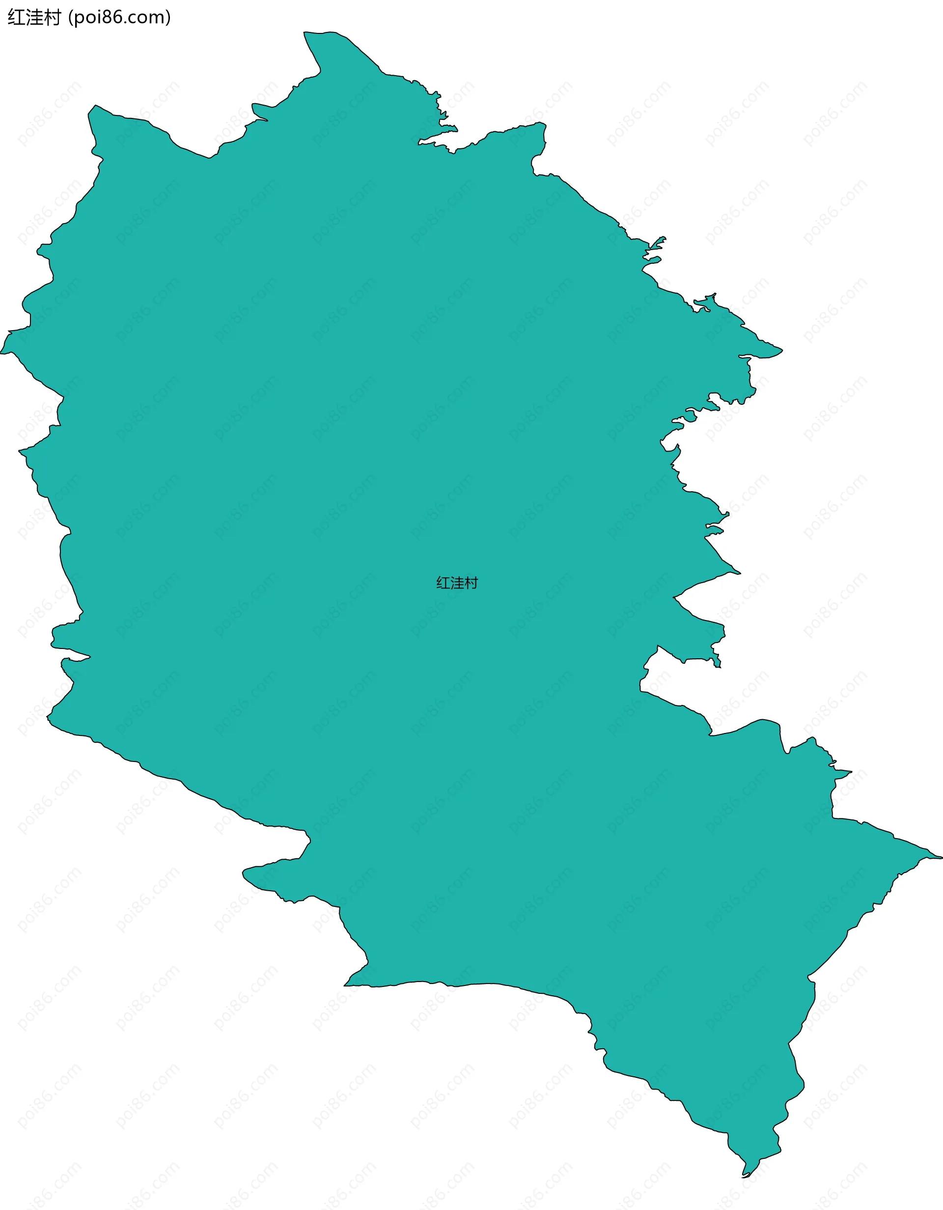 红洼村边界地图