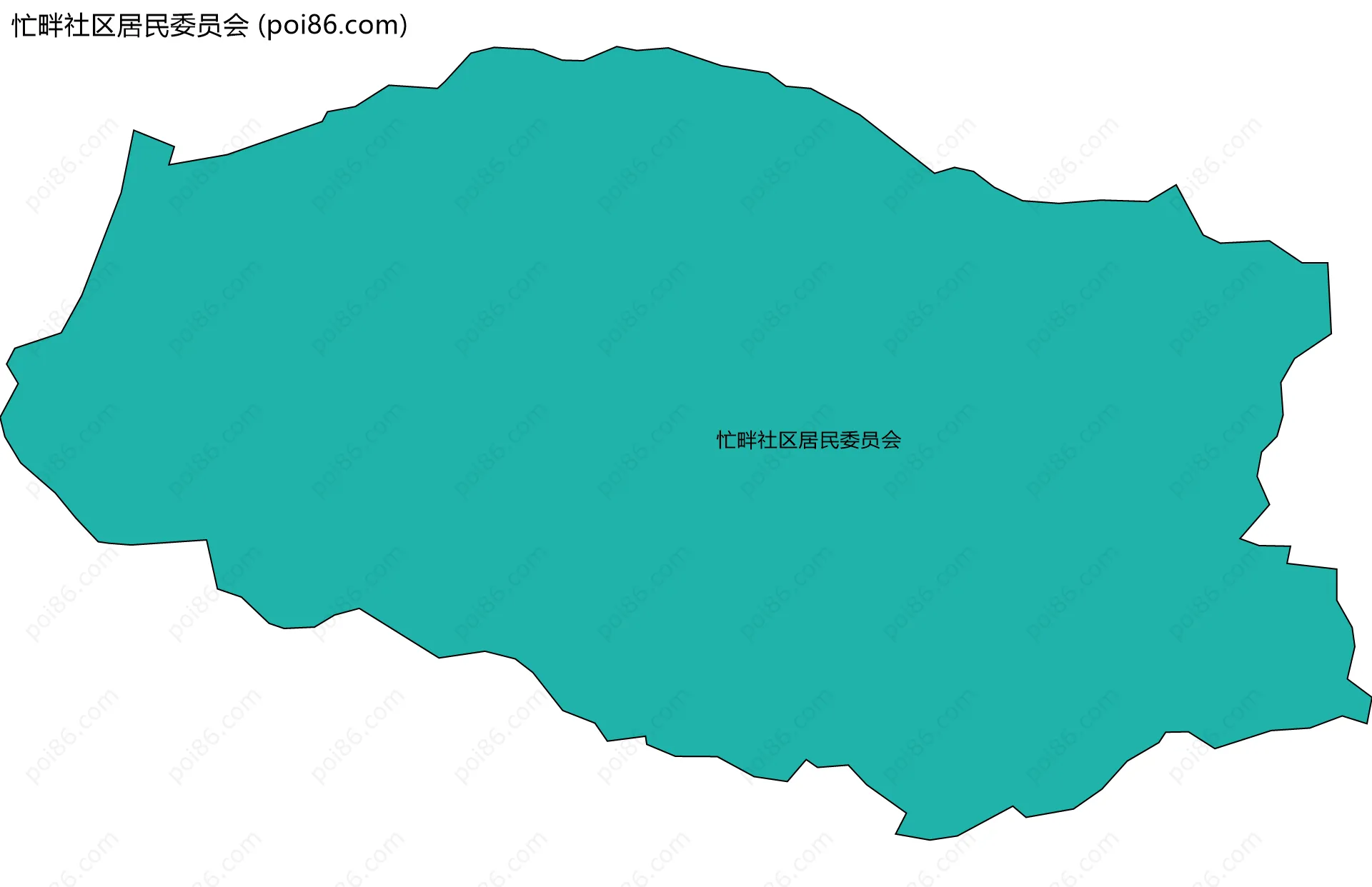 忙畔社区居民委员会边界地图