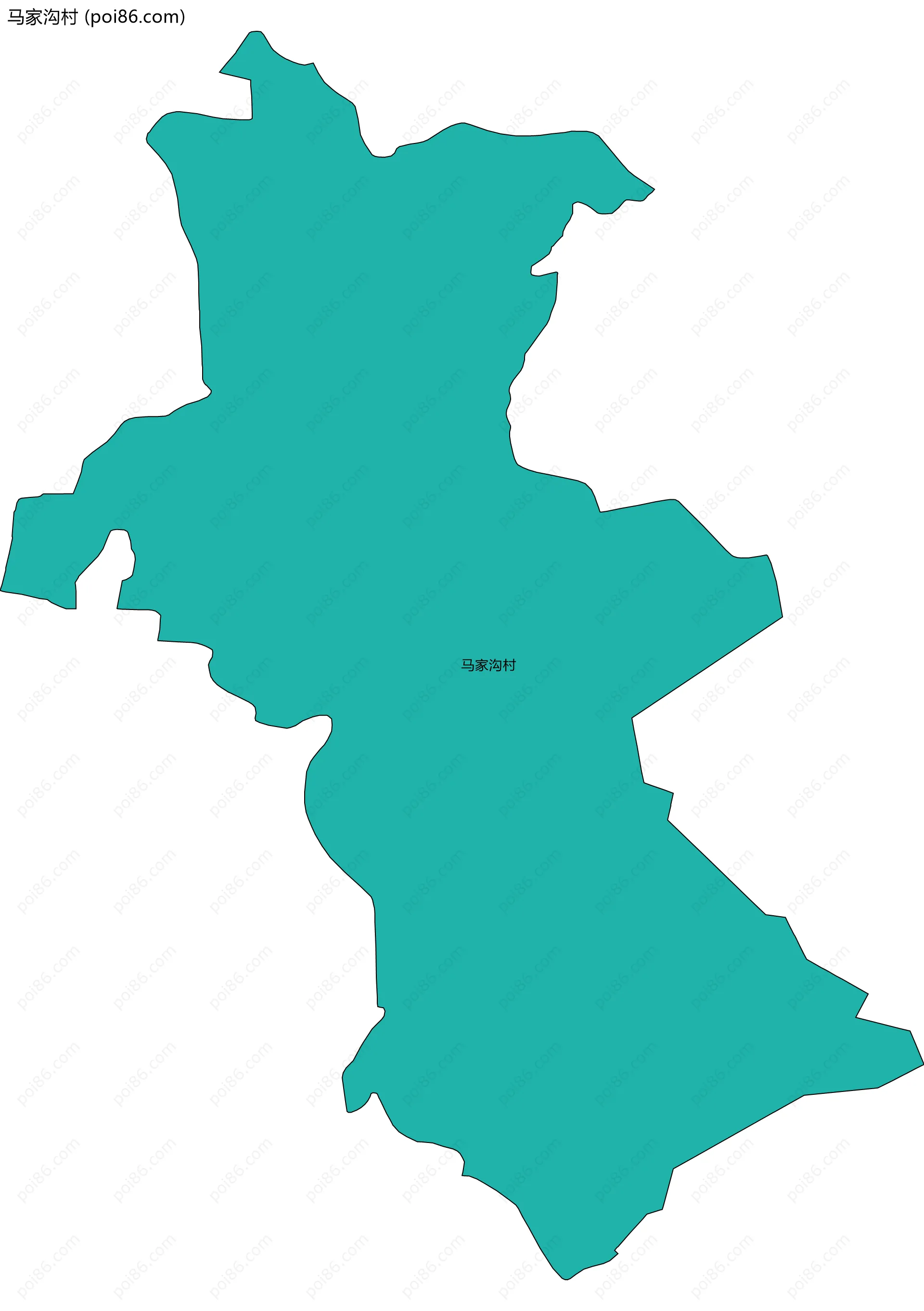 马家沟村边界地图