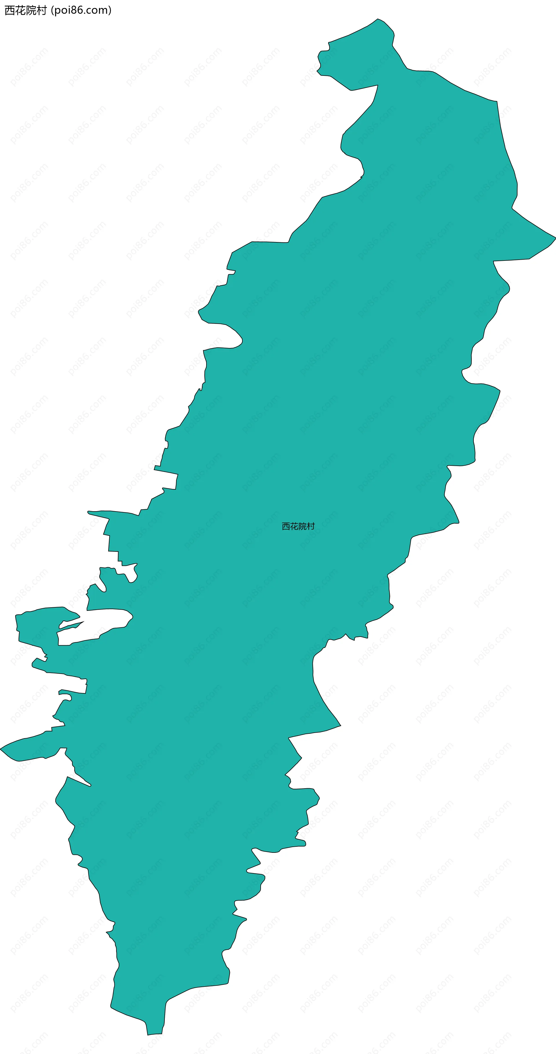 西花院村边界地图