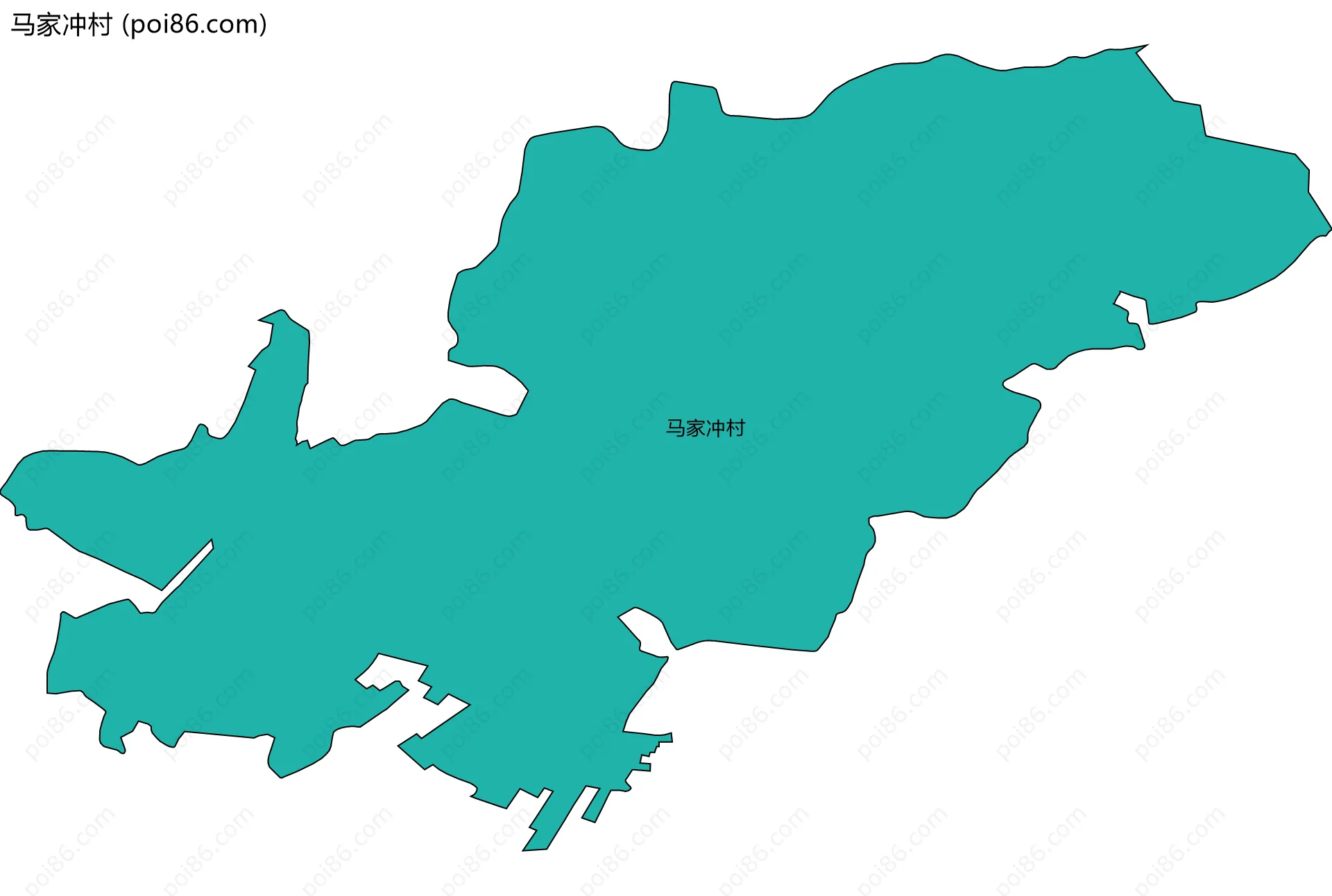 马家冲村边界地图