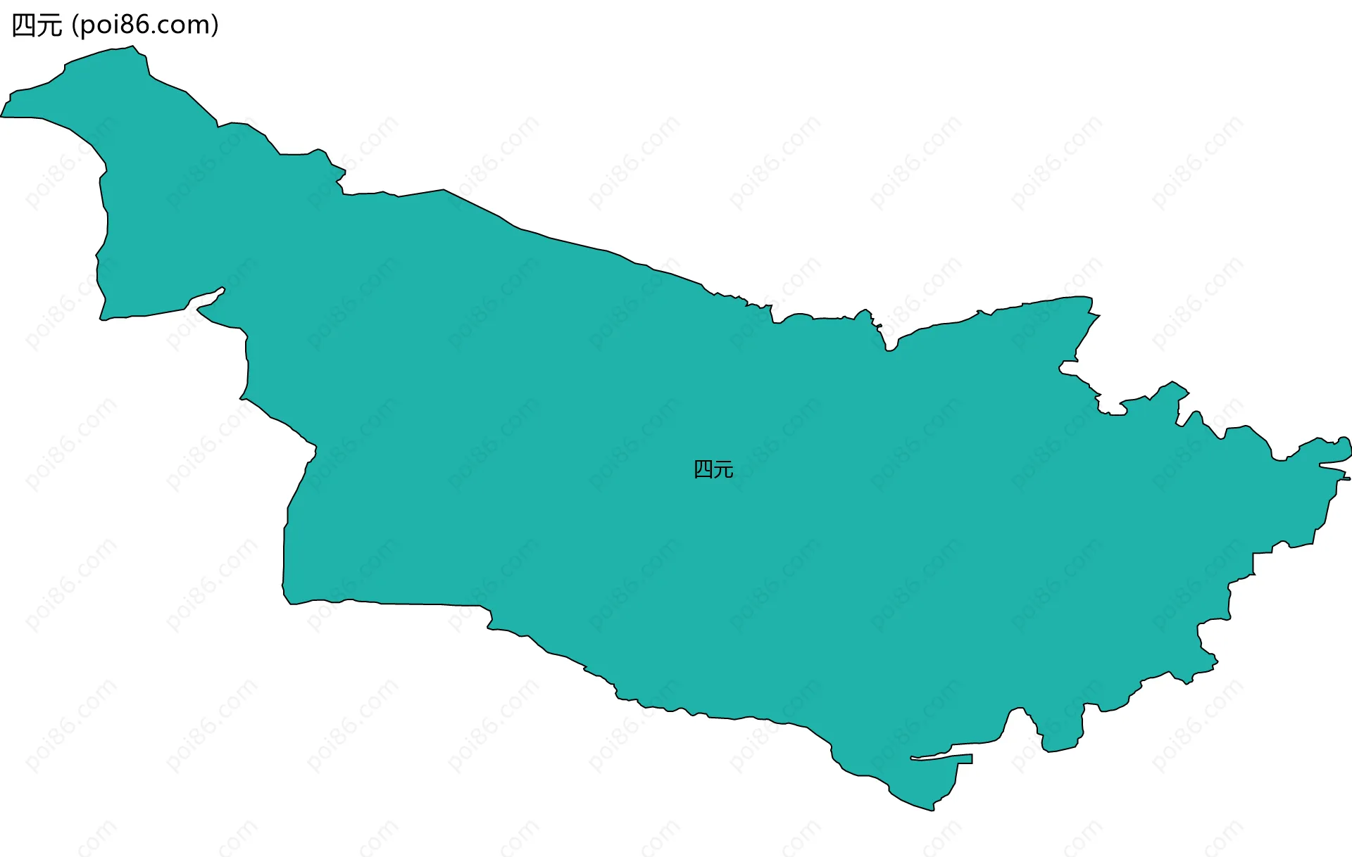 四元边界地图